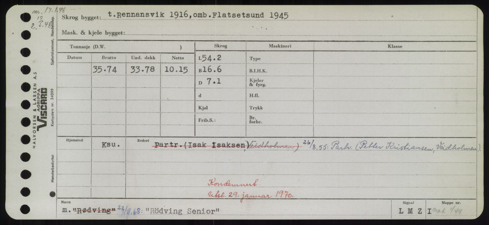 Sjøfartsdirektoratet med forløpere, Skipsmålingen, RA/S-1627/H/Hd/L0031: Fartøy, Rju-Sam, p. 445