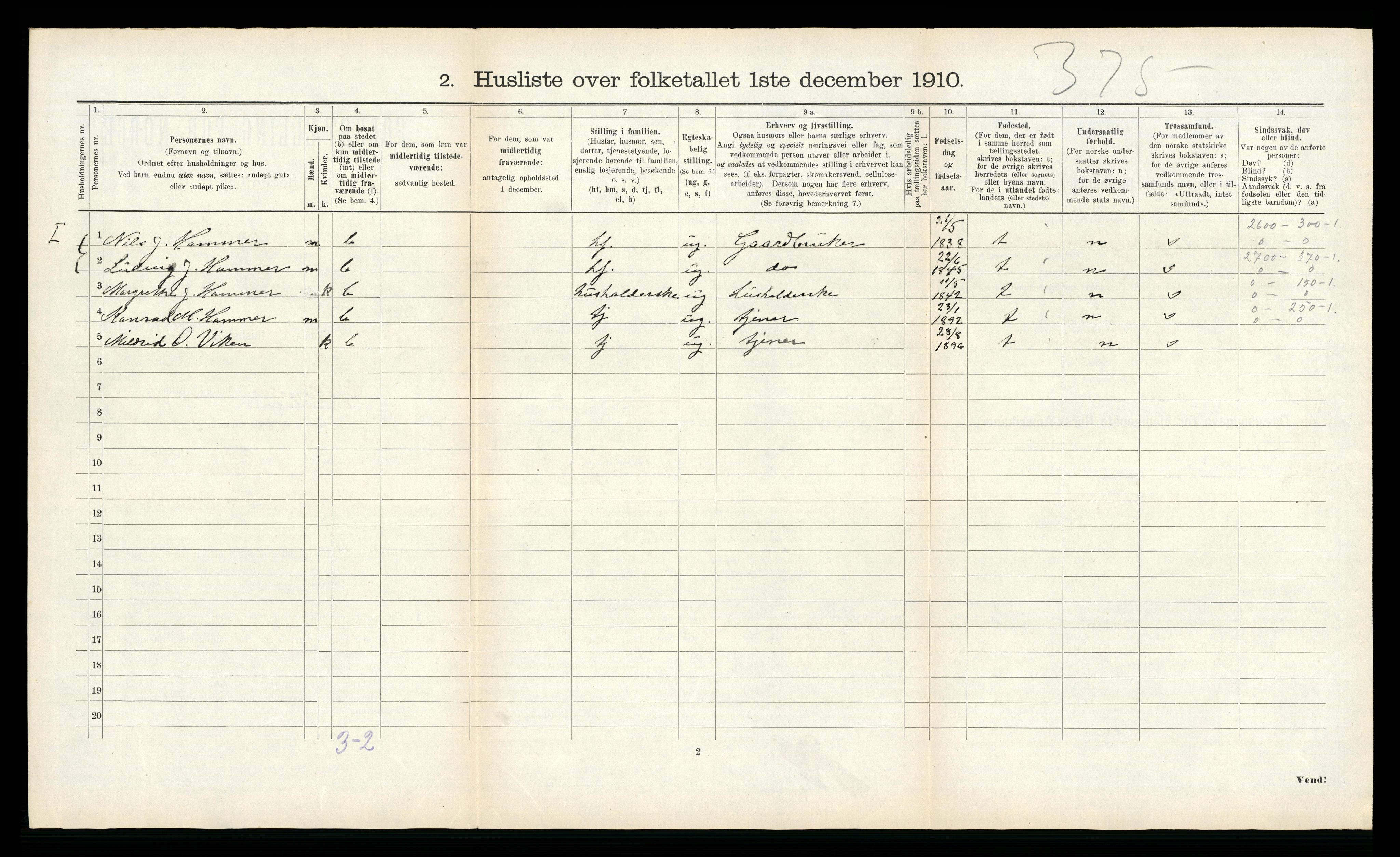 RA, 1910 census for Høylandet, 1910, p. 169