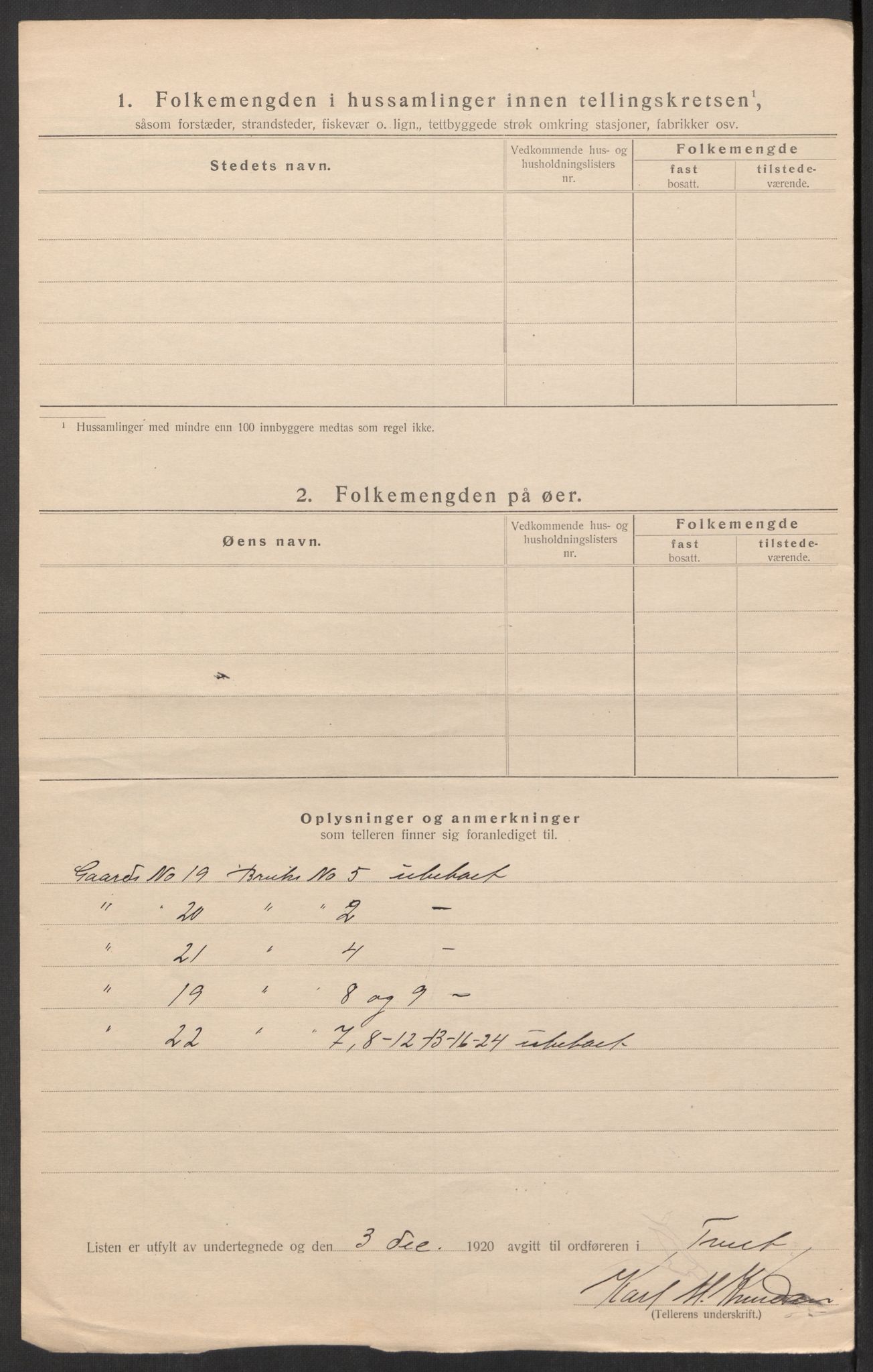 SAK, 1920 census for Tveit, 1920, p. 34