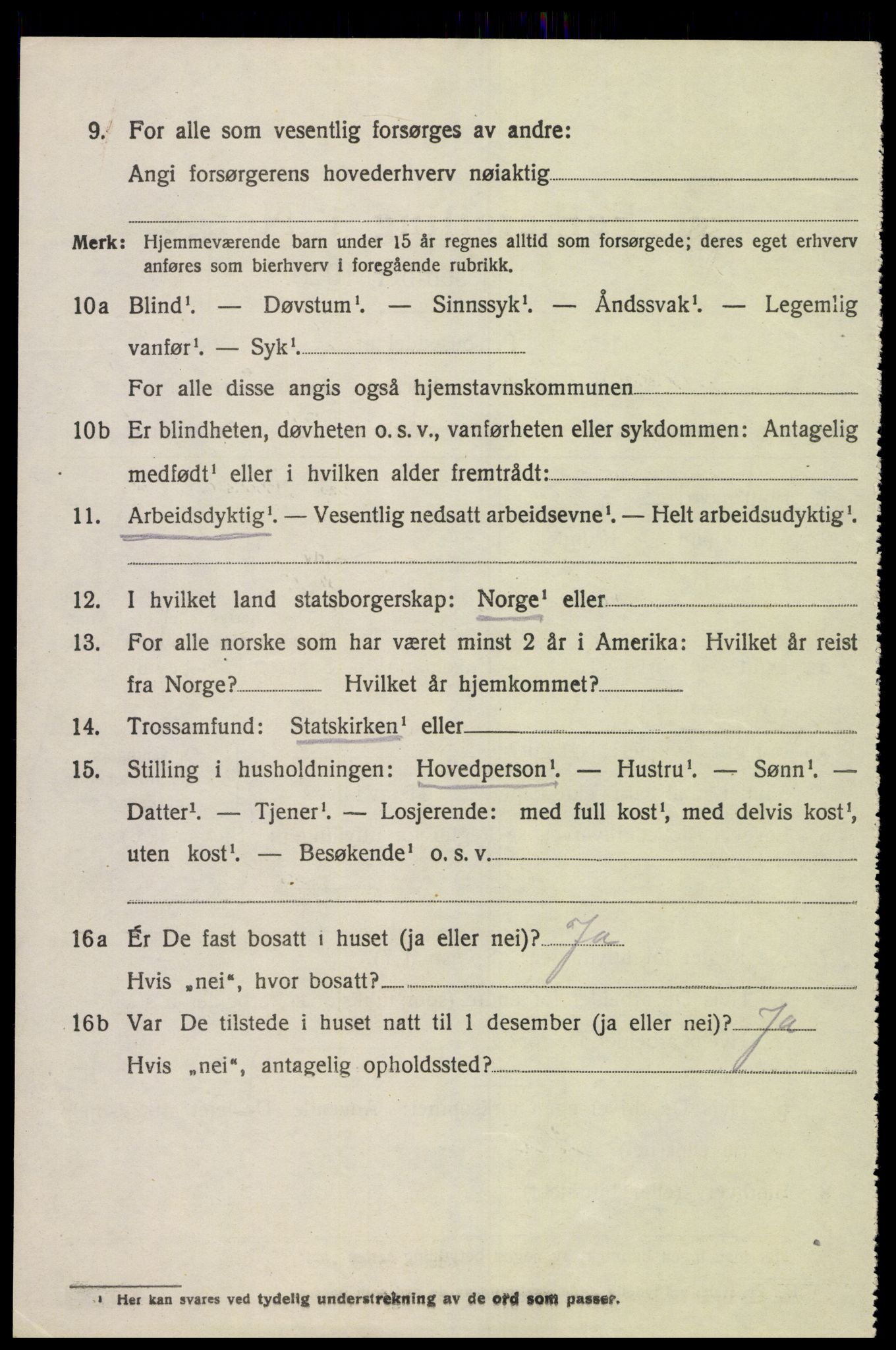 SAK, 1920 census for Vigmostad, 1920, p. 422