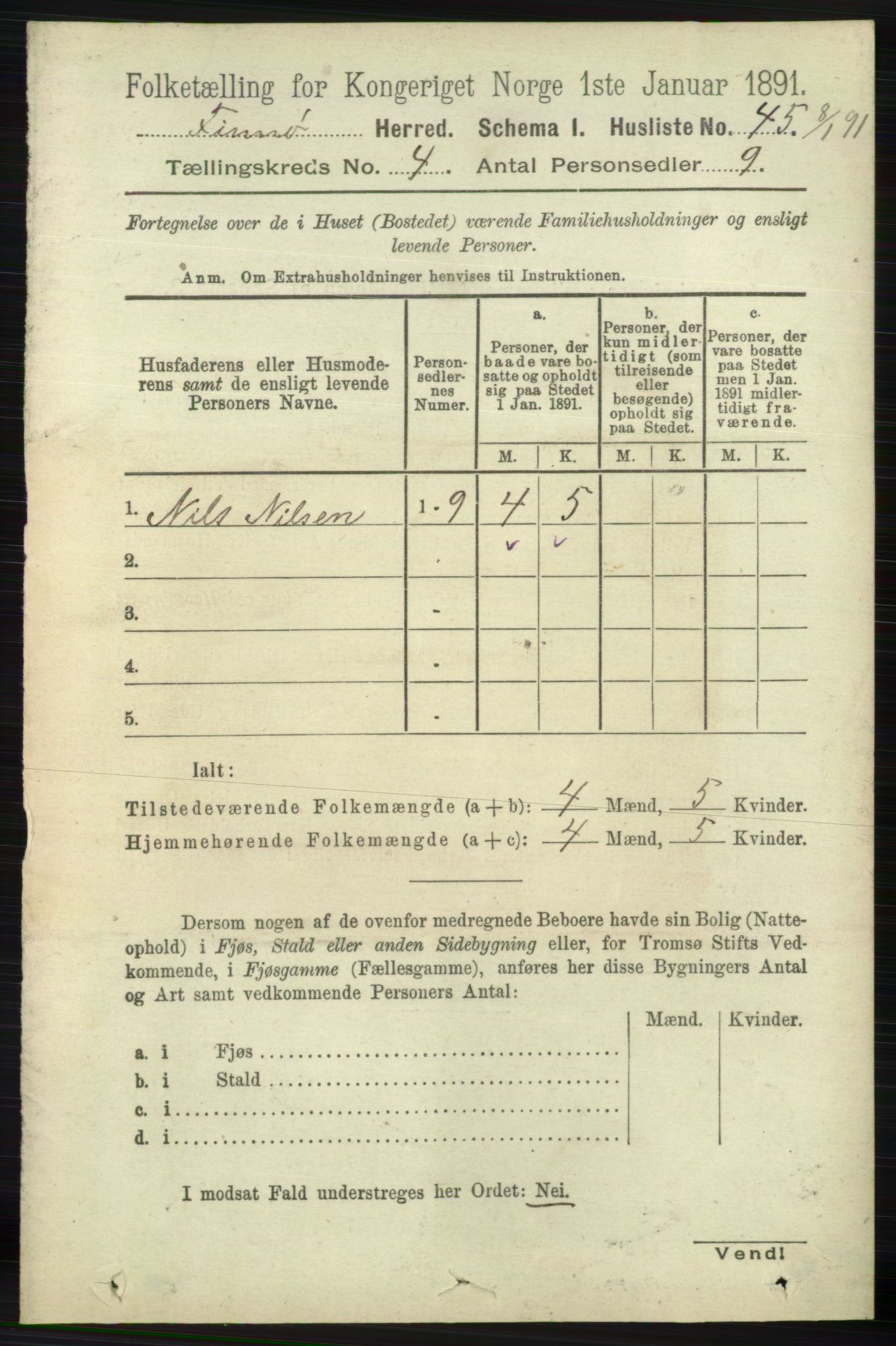 RA, 1891 census for 1141 Finnøy, 1891, p. 822