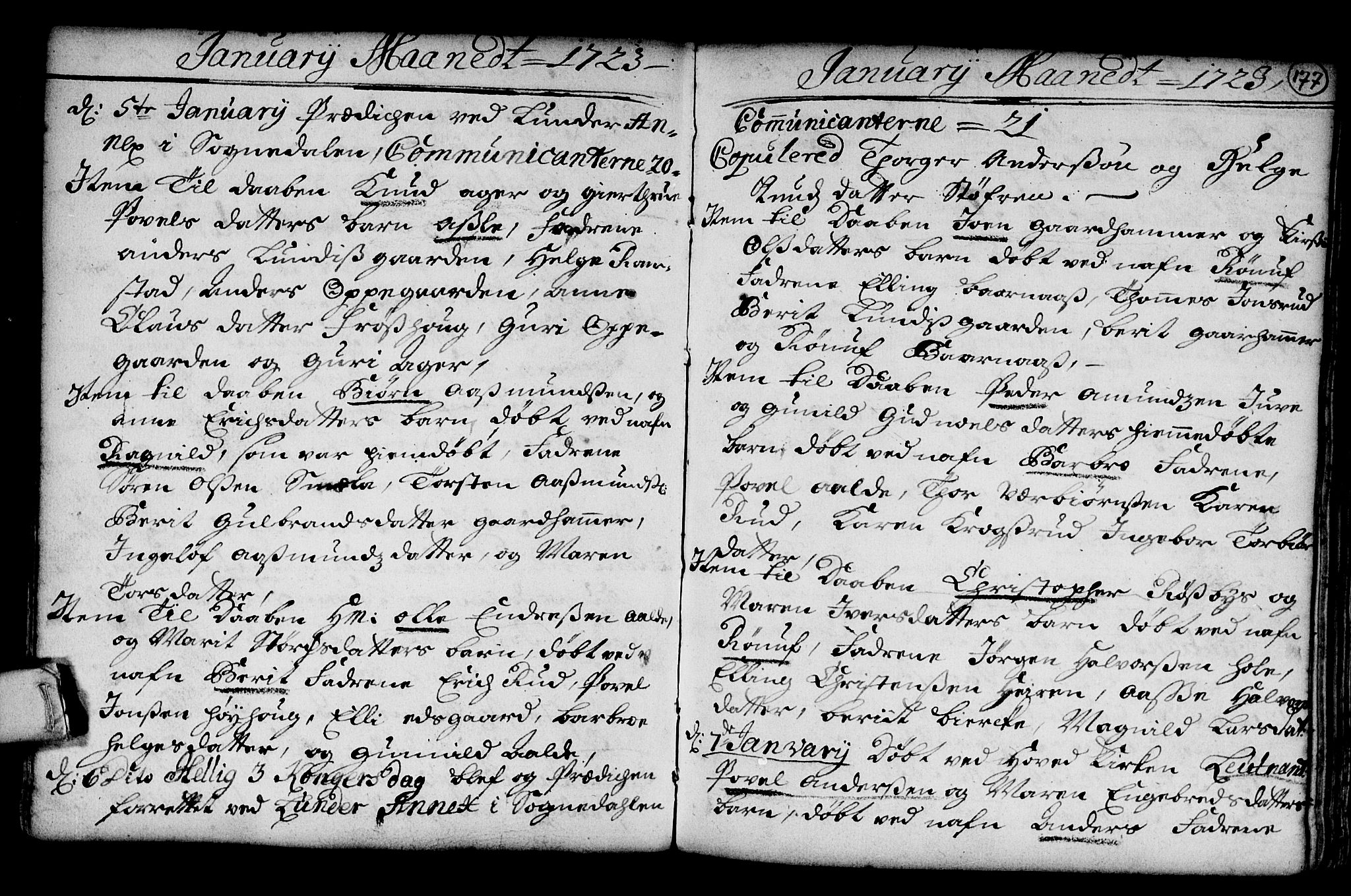 Norderhov kirkebøker, AV/SAKO-A-237/G/Ga/L0001: Parish register (copy) no. I 1, 1717-1725, p. 177