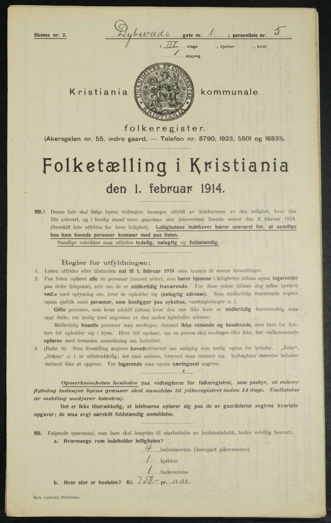 OBA, Municipal Census 1914 for Kristiania, 1914, p. 17624