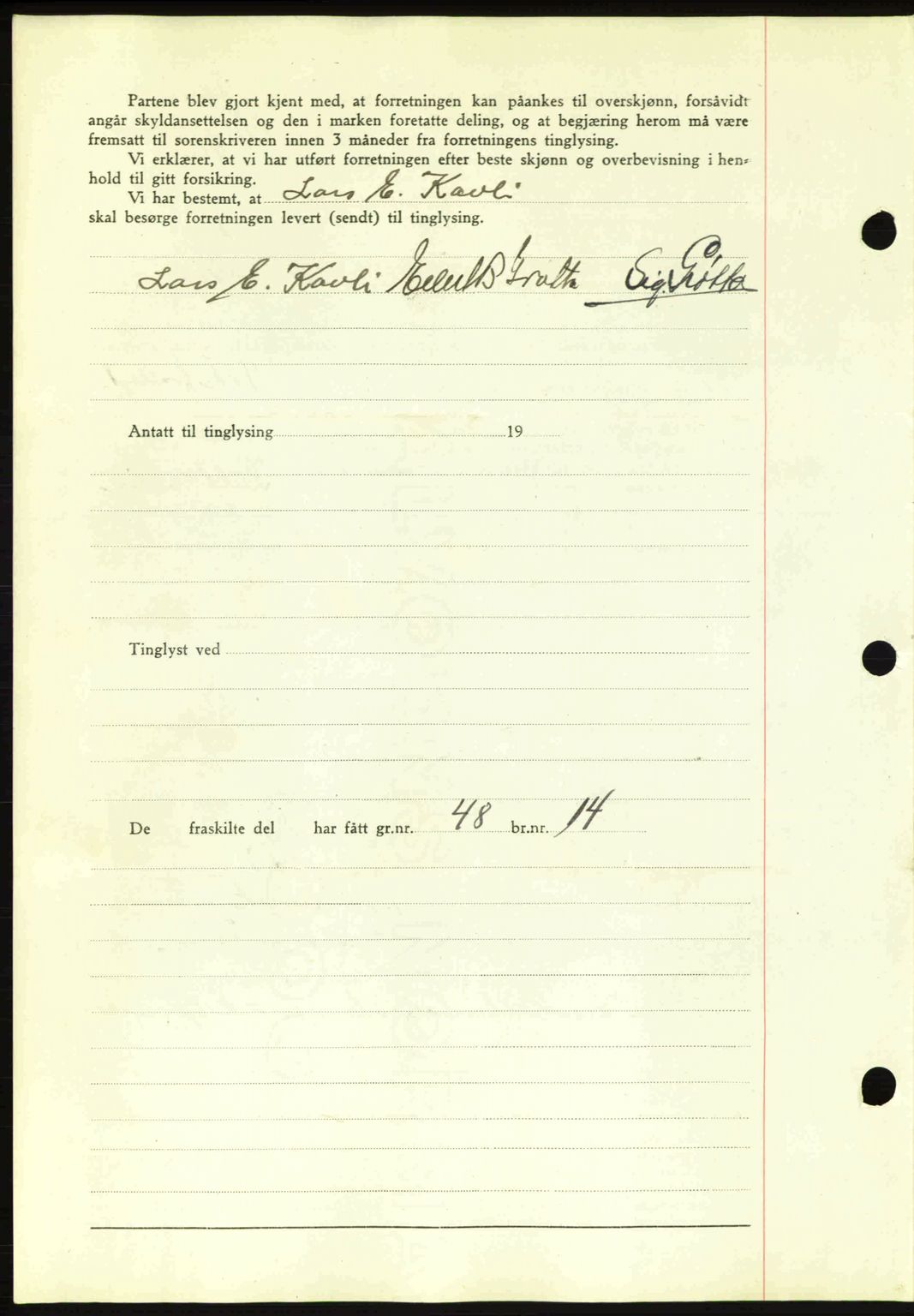 Romsdal sorenskriveri, AV/SAT-A-4149/1/2/2C: Mortgage book no. A10, 1941-1941, Diary no: : 1459/1941