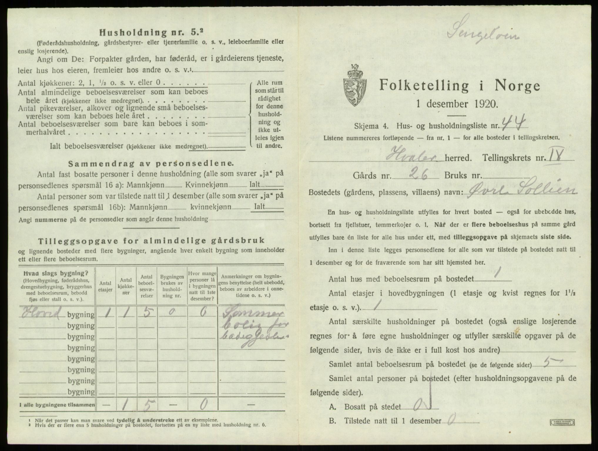 SAO, 1920 census for Hvaler, 1920, p. 831