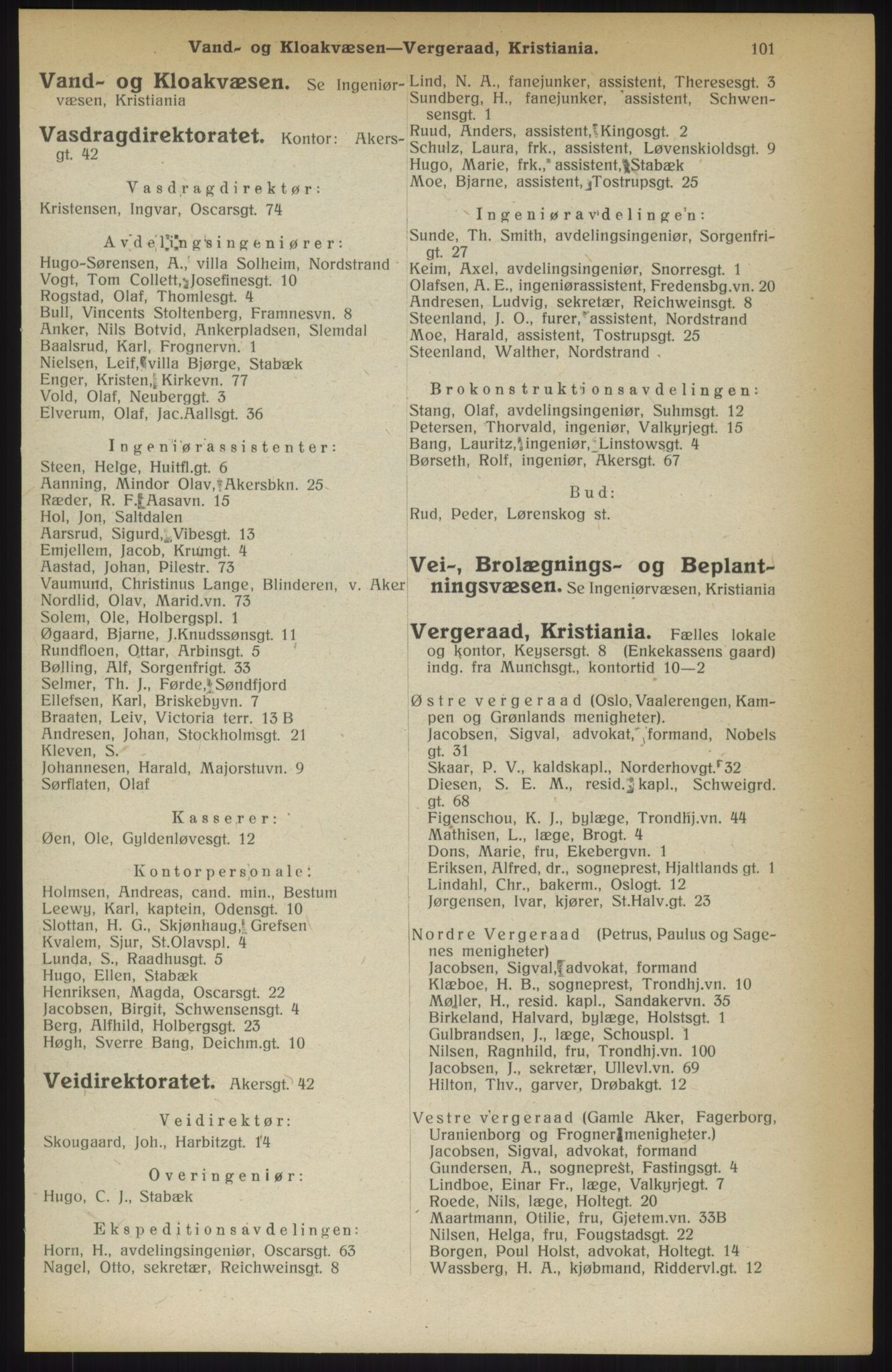 Kristiania/Oslo adressebok, PUBL/-, 1914, p. 101