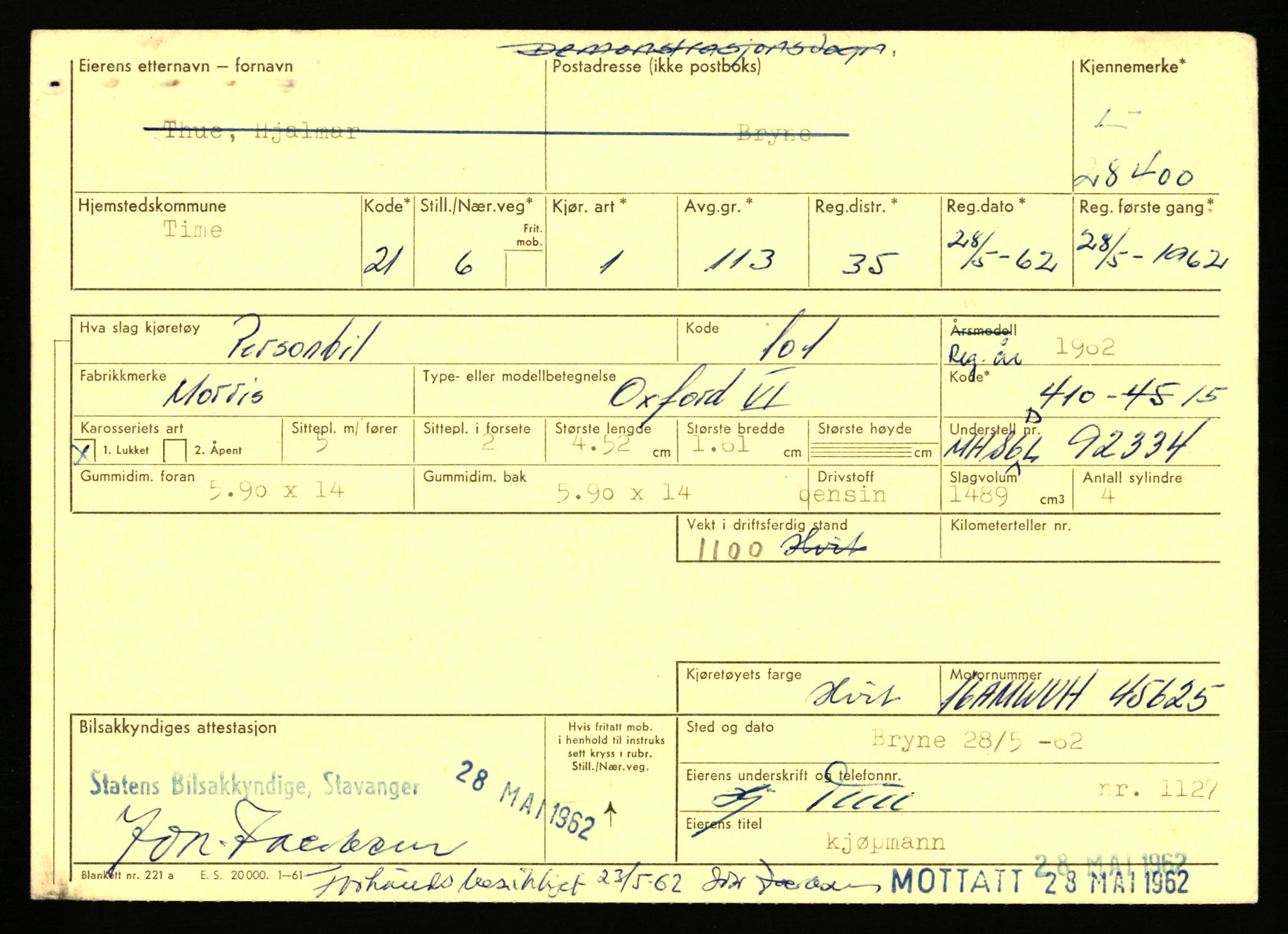 Stavanger trafikkstasjon, AV/SAST-A-101942/0/F/L0047: L-28400 - L-29099, 1930-1971, p. 1