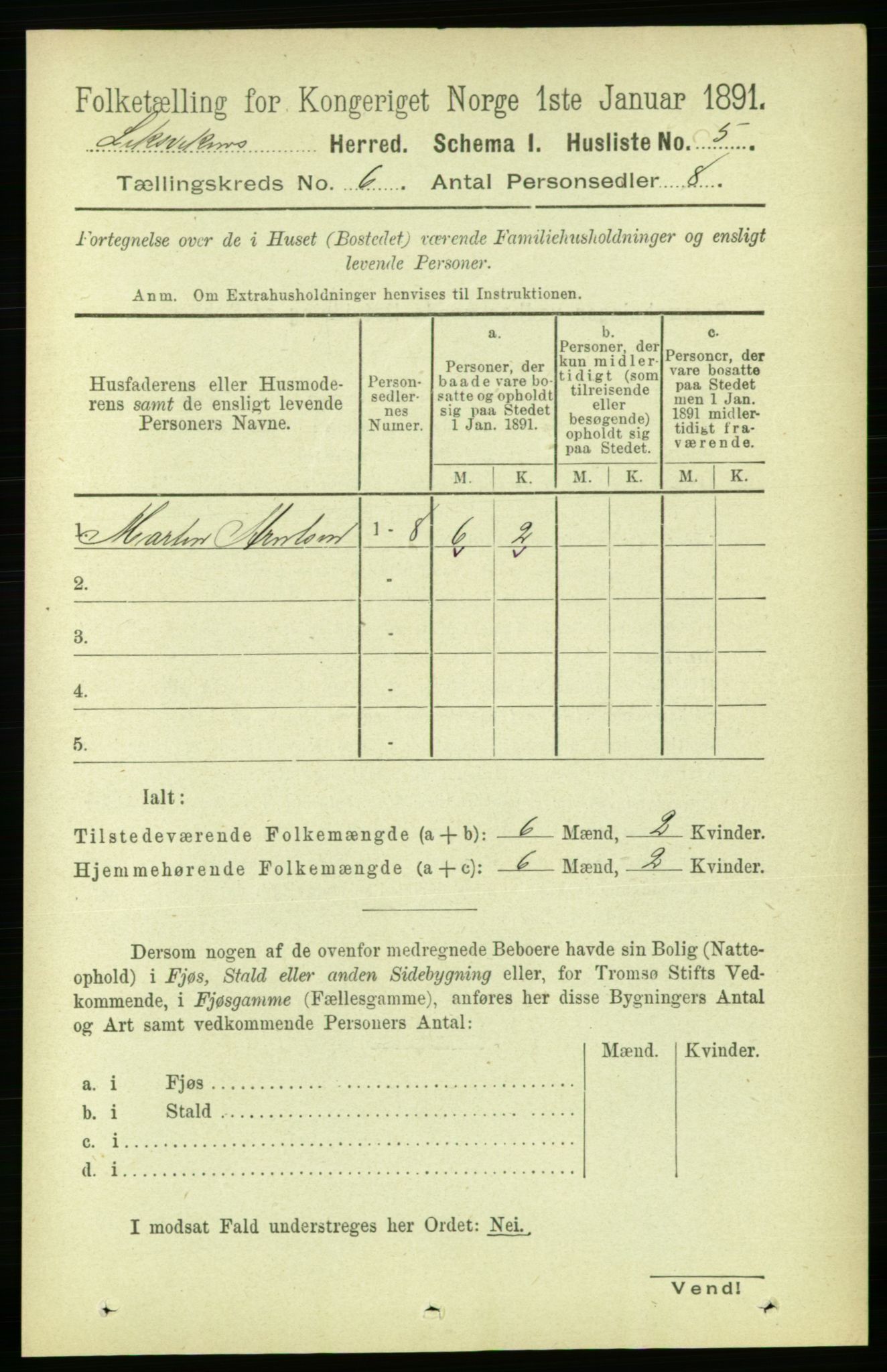 RA, 1891 census for 1718 Leksvik, 1891, p. 3137