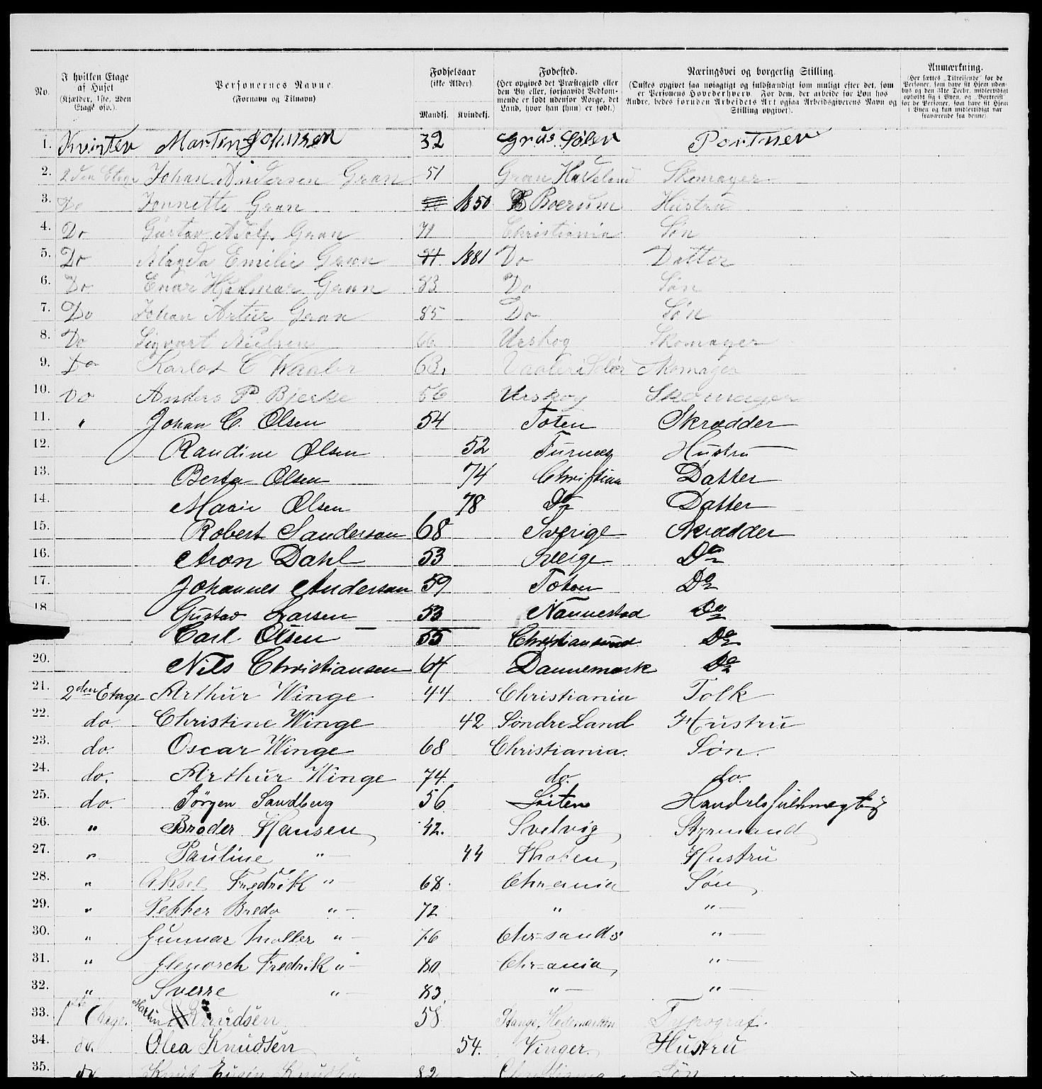RA, 1885 census for 0301 Kristiania, 1885, p. 353