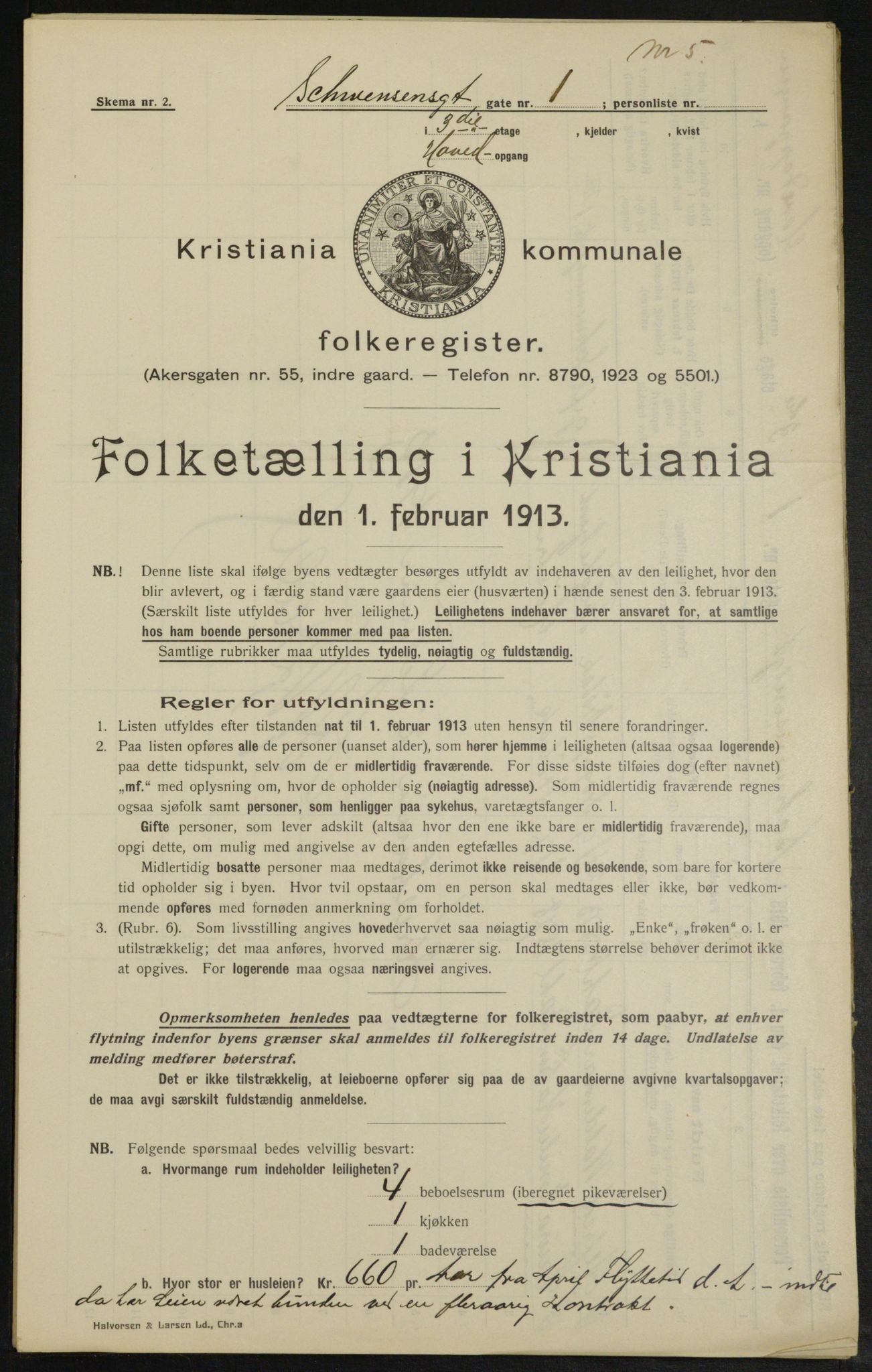 OBA, Municipal Census 1913 for Kristiania, 1913, p. 92647