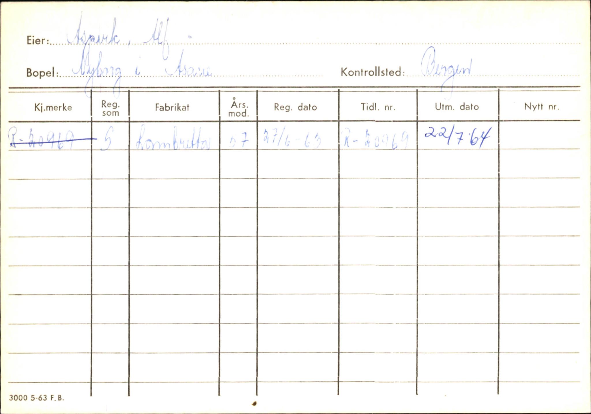 Statens vegvesen, Hordaland vegkontor, AV/SAB-A-5201/2/Ha/L0002: R-eierkort A, 1920-1971, p. 1239