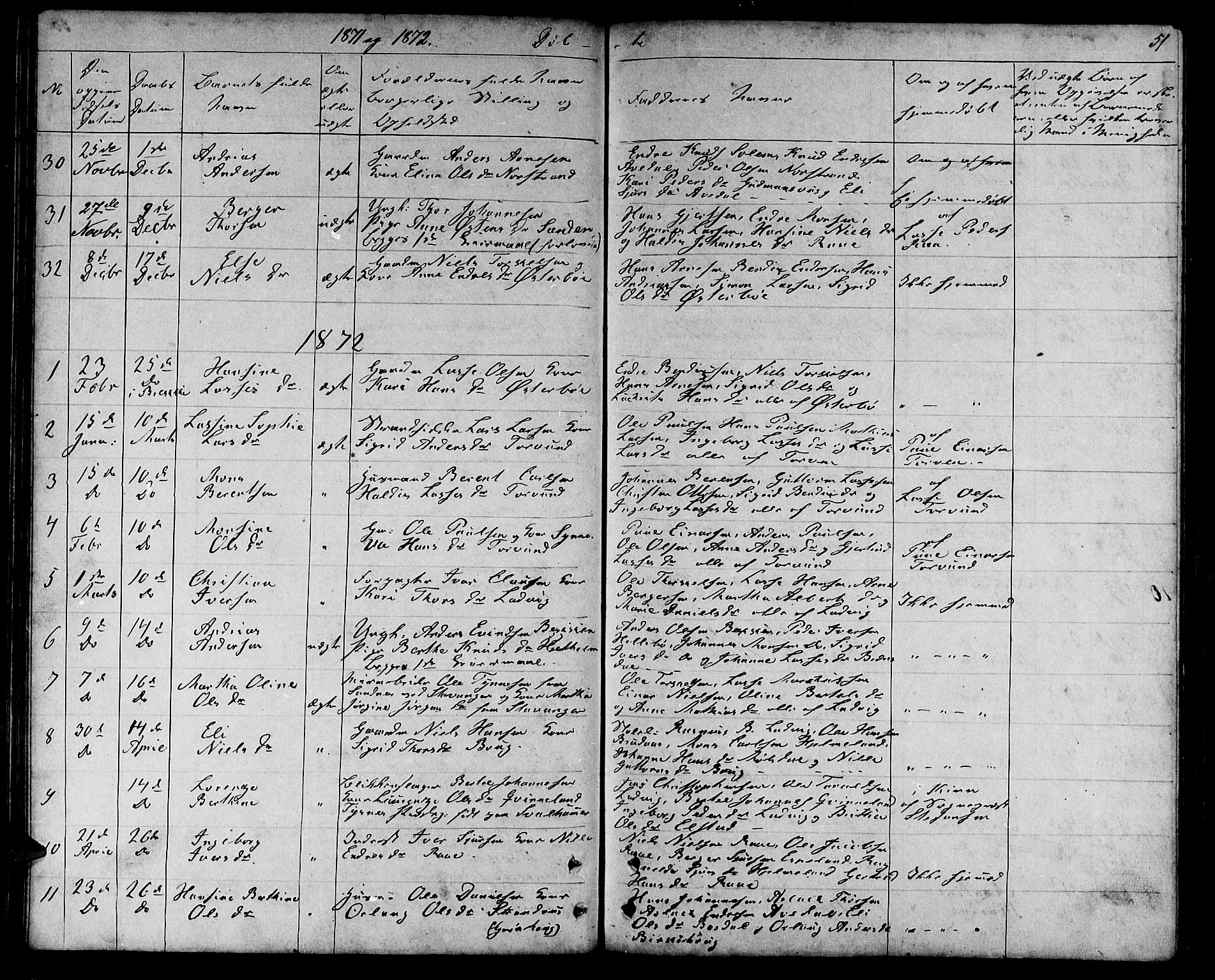 Lavik sokneprestembete, AV/SAB-A-80901: Parish register (copy) no. A 1, 1854-1881, p. 51