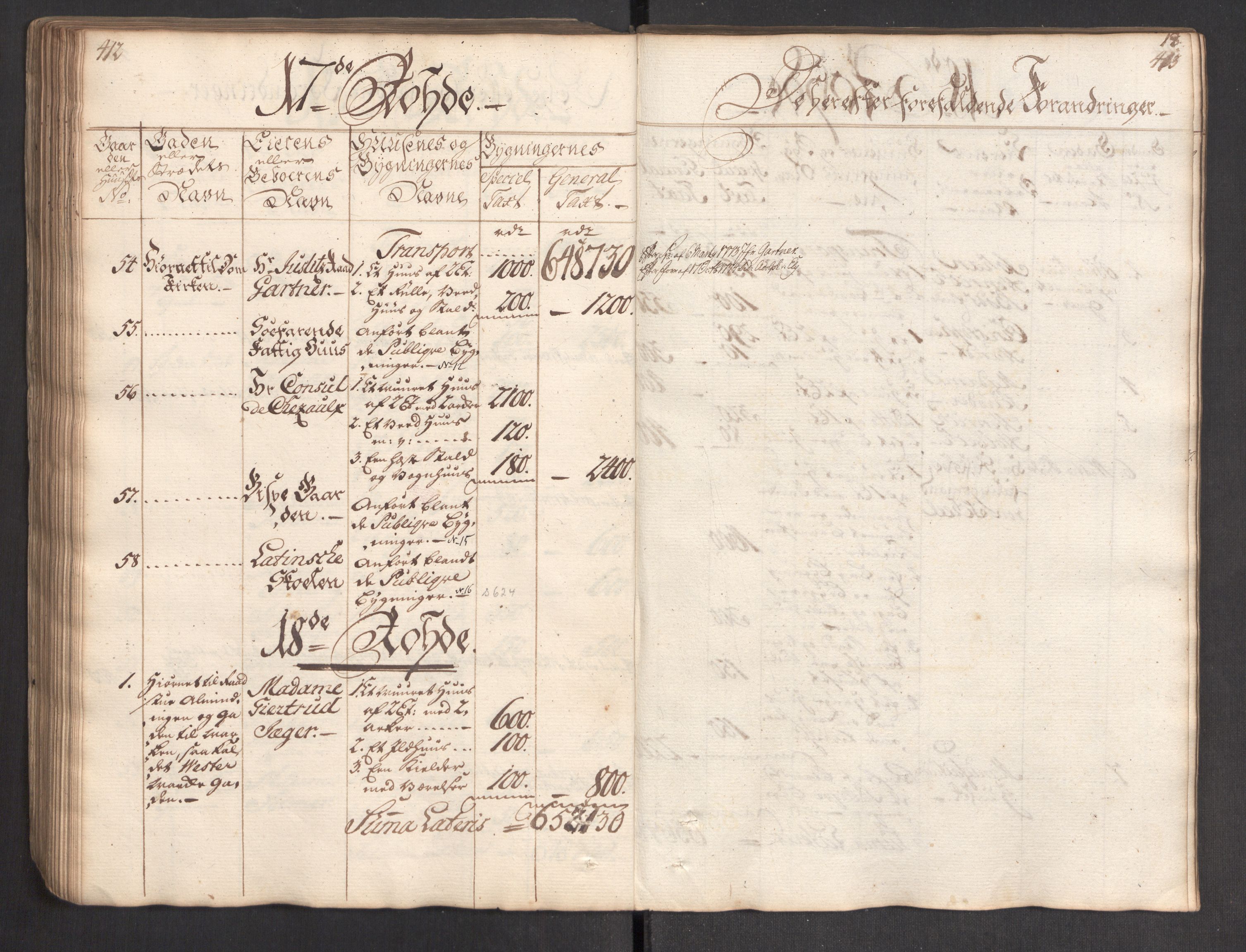 Kommersekollegiet, Brannforsikringskontoret 1767-1814, RA/EA-5458/F/Fa/L0004/0002: Bergen / Branntakstprotokoll, 1767, p. 412-413