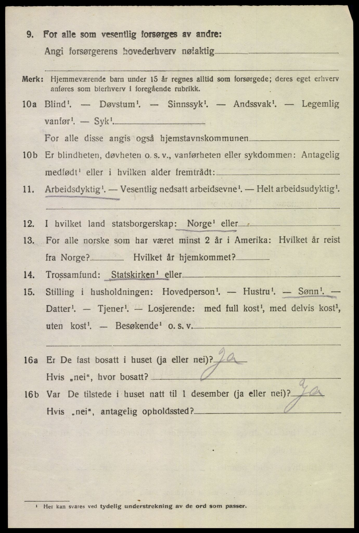 SAK, 1920 census for Lista, 1920, p. 7804