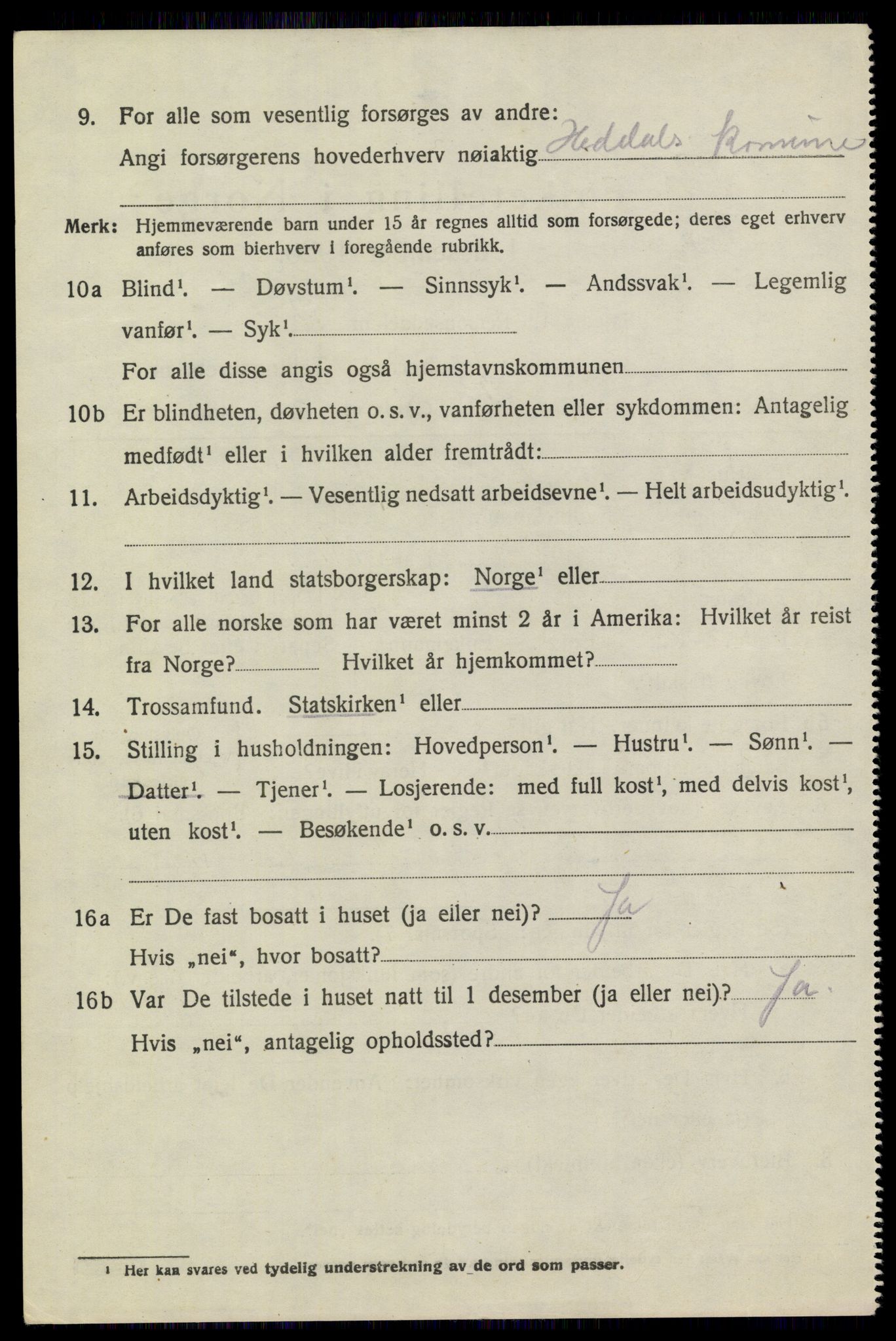 SAKO, 1920 census for Heddal, 1920, p. 5663