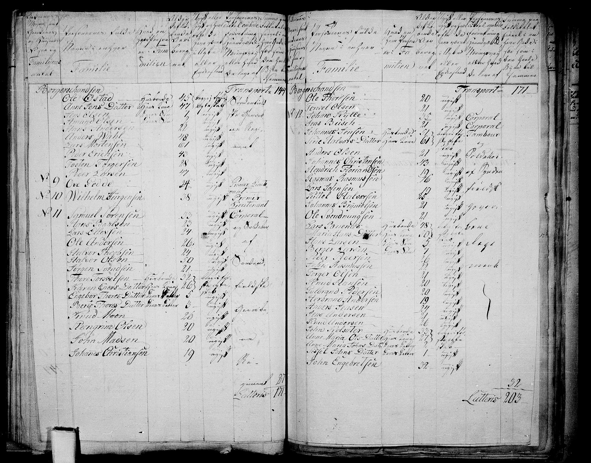 RA, 1801 census for 0101P Fredrikshald, 1801