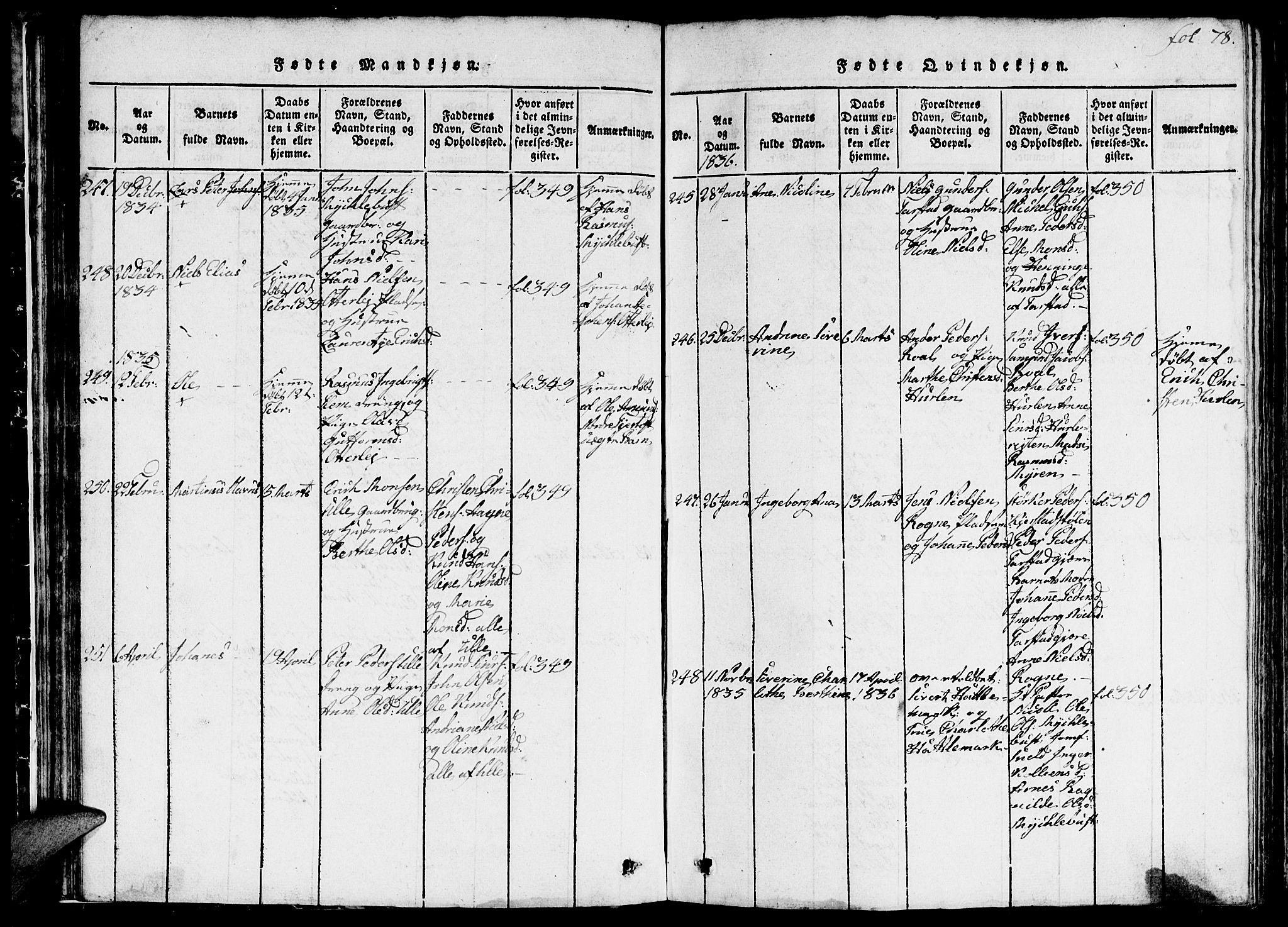 Ministerialprotokoller, klokkerbøker og fødselsregistre - Møre og Romsdal, SAT/A-1454/536/L0506: Parish register (copy) no. 536C01, 1818-1859, p. 78