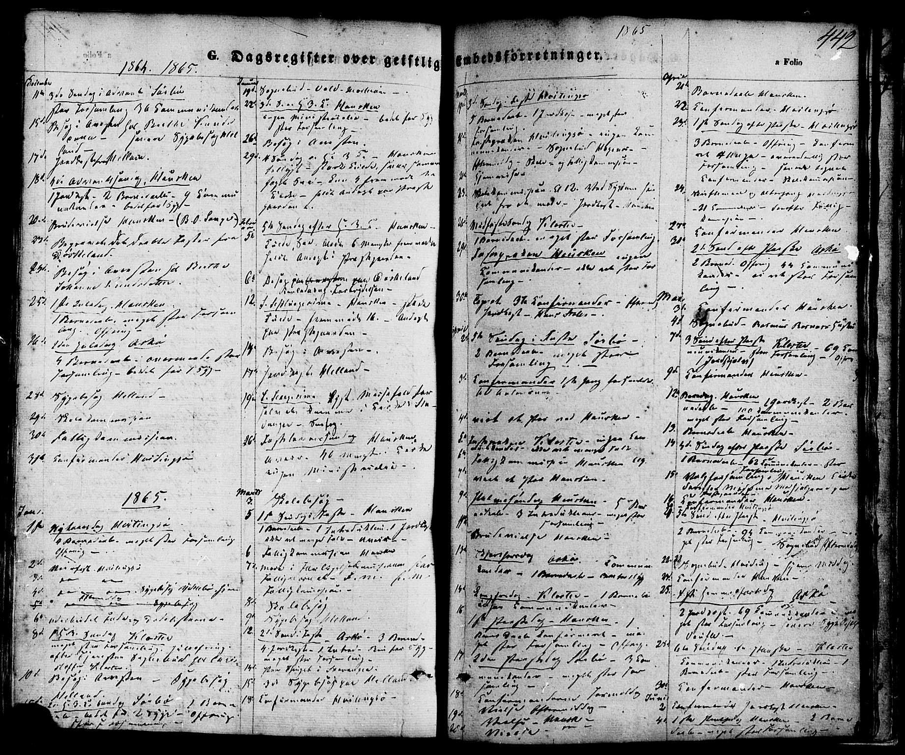 Rennesøy sokneprestkontor, AV/SAST-A -101827/H/Ha/Haa/L0006: Parish register (official) no. A 6, 1860-1878, p. 442