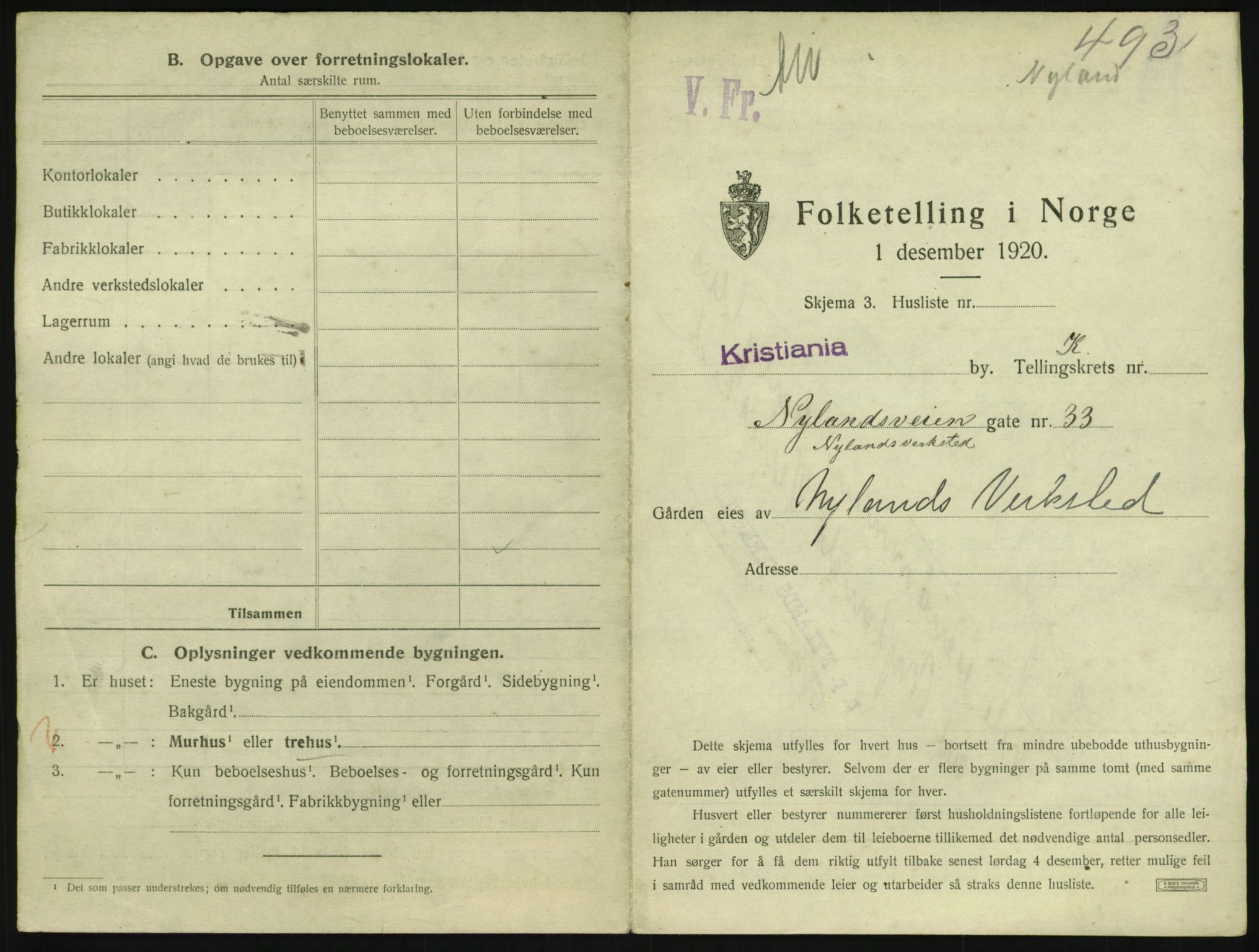 SAO, 1920 census for Kristiania, 1920, p. 74518