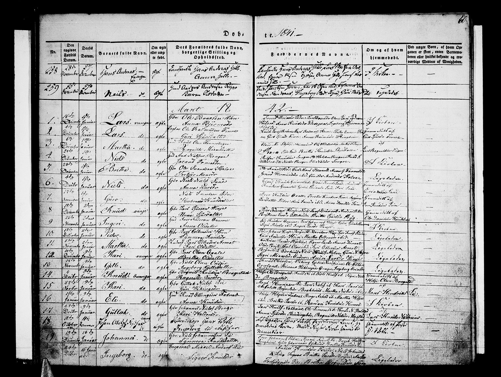 Voss sokneprestembete, AV/SAB-A-79001/H/Haa: Parish register (official) no. A 13, 1836-1851, p. 60