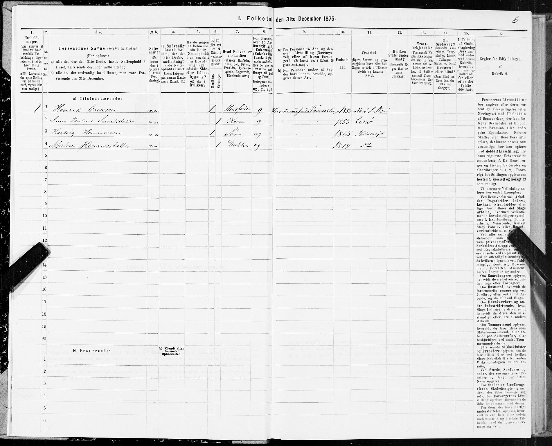 SAT, 1875 census for 1752P Kolvereid, 1875, p. 2006