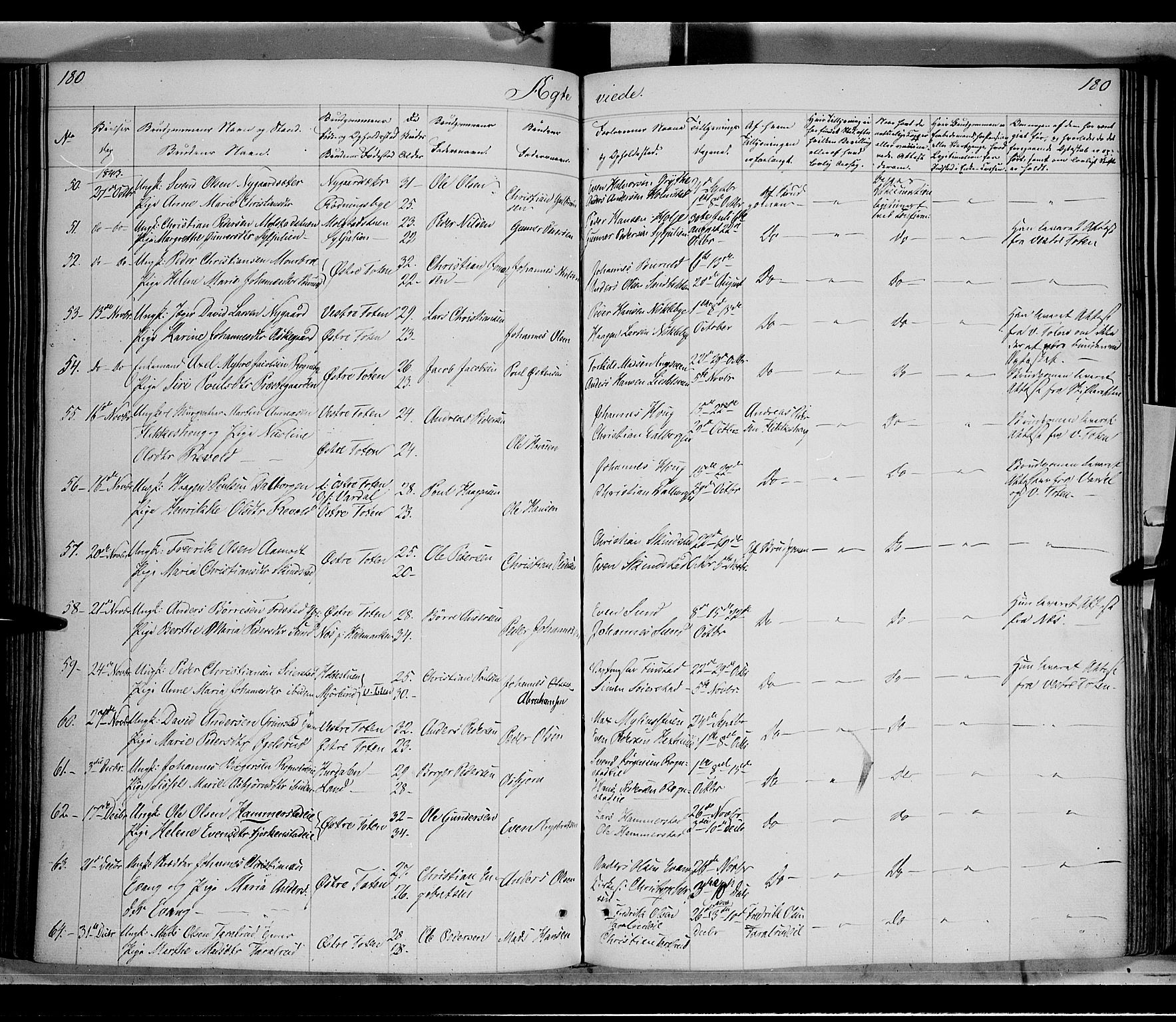 Østre Toten prestekontor, SAH/PREST-104/H/Ha/Haa/L0002: Parish register (official) no. 2, 1840-1847, p. 180