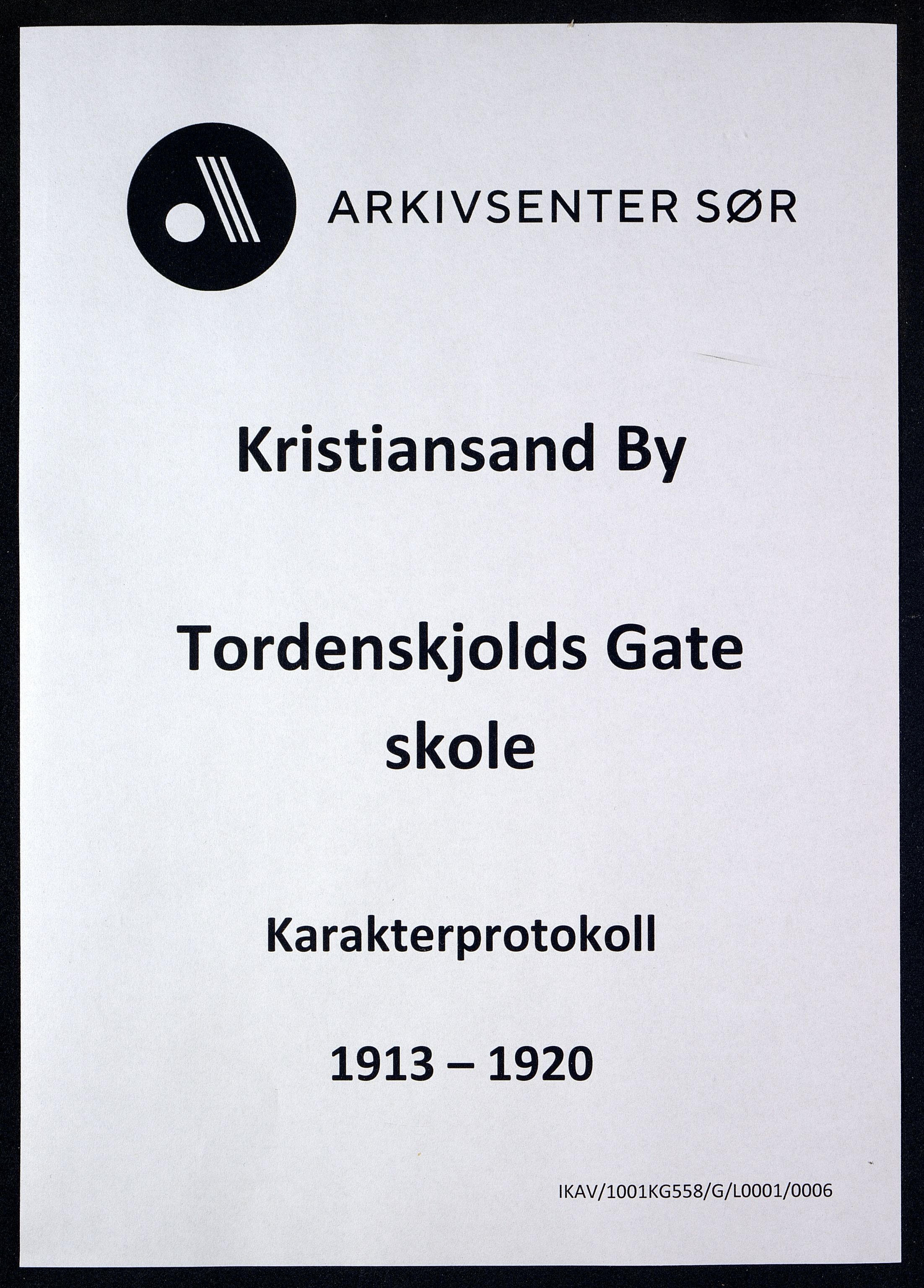 Kristiansand By - Tordenskjolds Gate Skole, ARKSOR/1001KG558/G/L0001/0006: Karakterprotokoller / Karakterprotokoll, 1913-1920