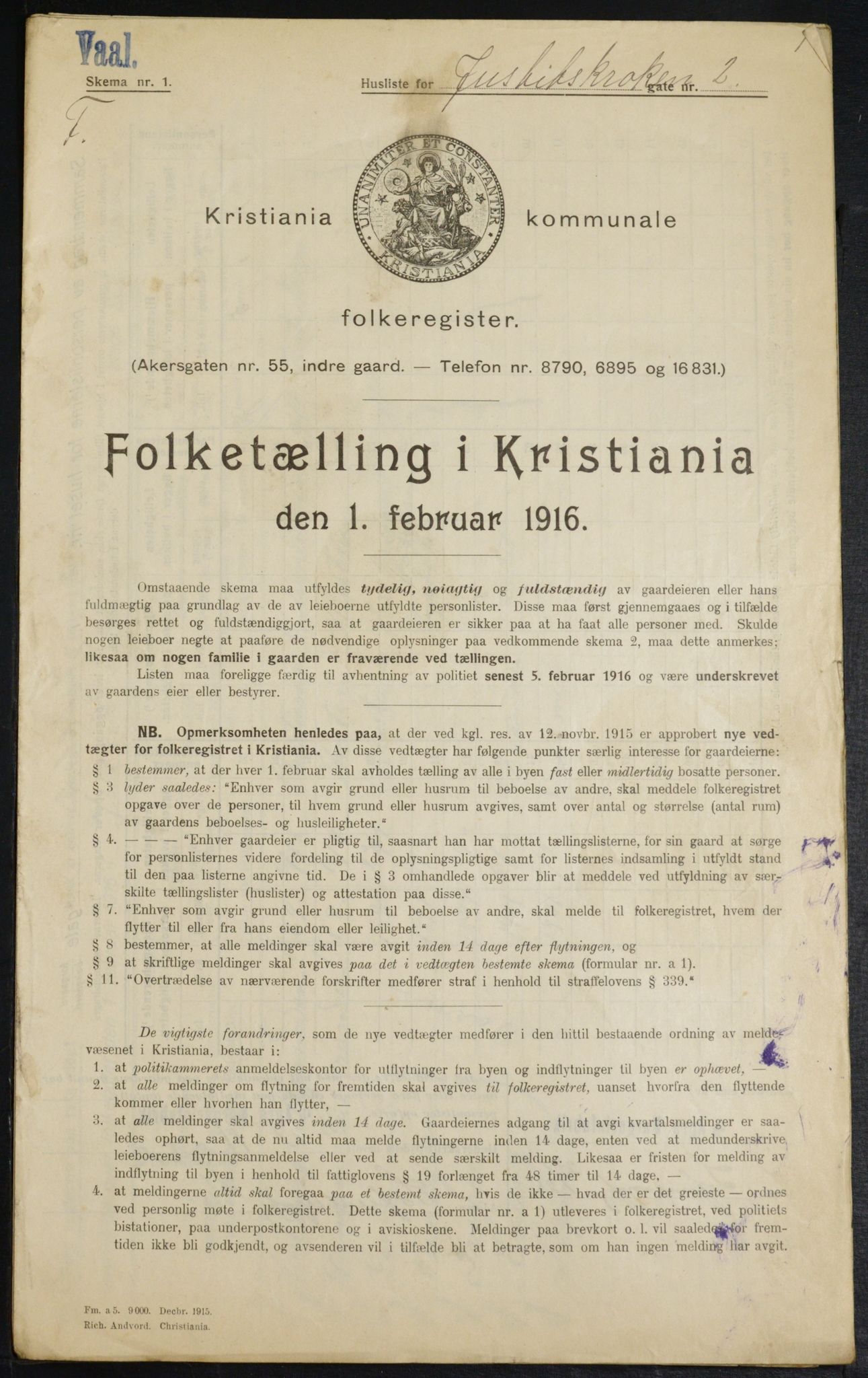 OBA, Municipal Census 1916 for Kristiania, 1916, p. 48772