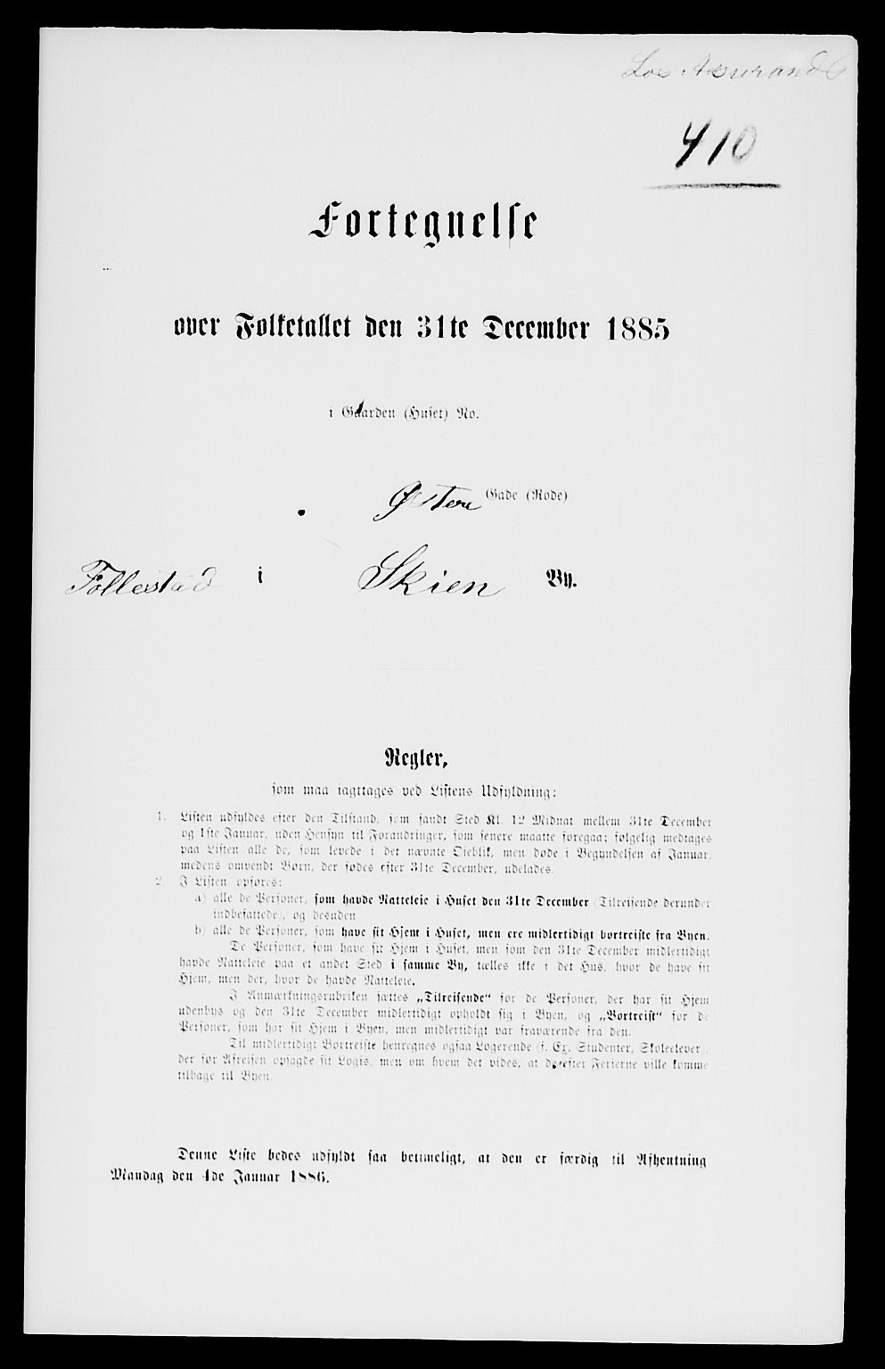 SAKO, 1885 census for 0806 Skien, 1885, p. 825