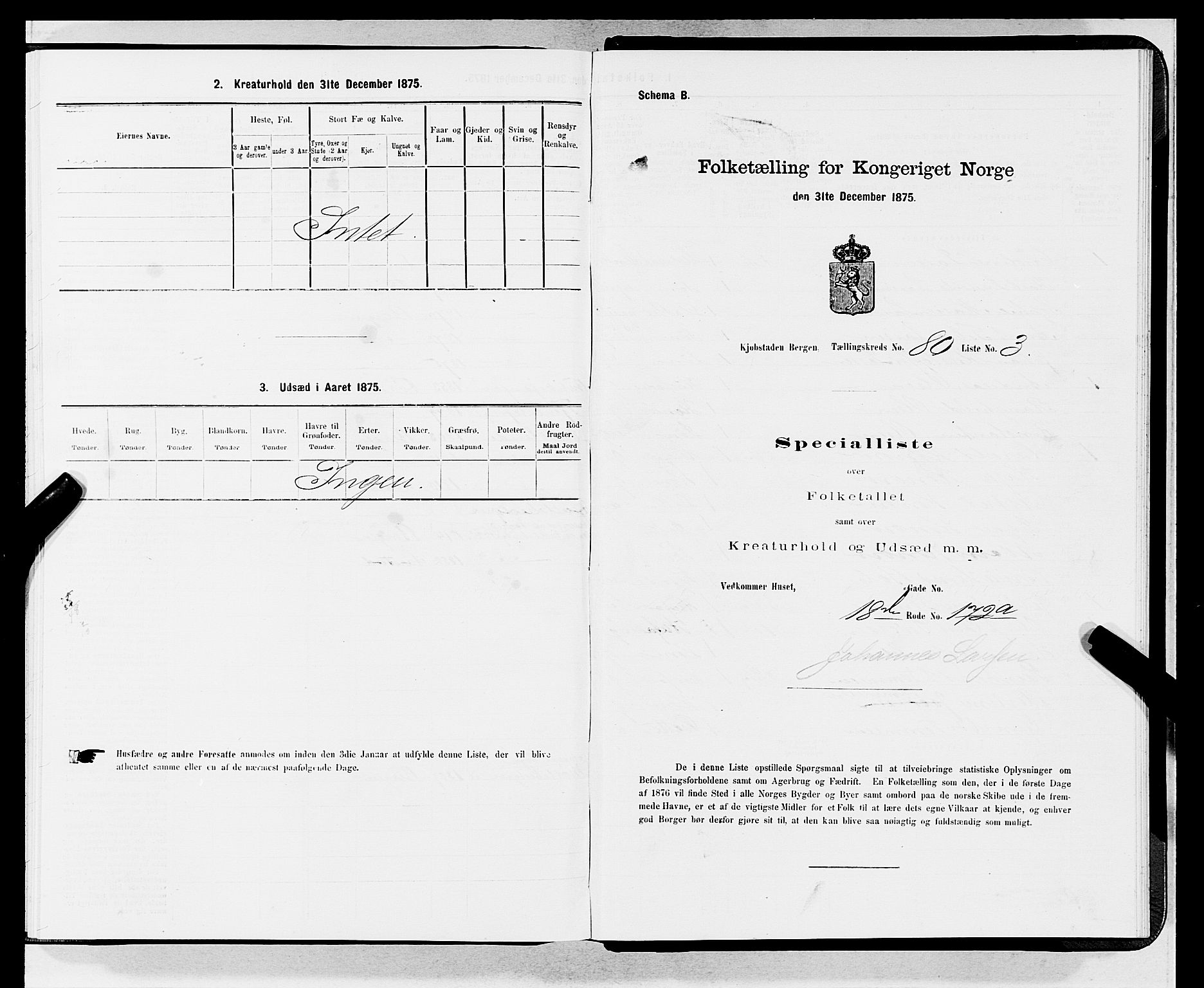 SAB, 1875 census for 1301 Bergen, 1875, p. 4288