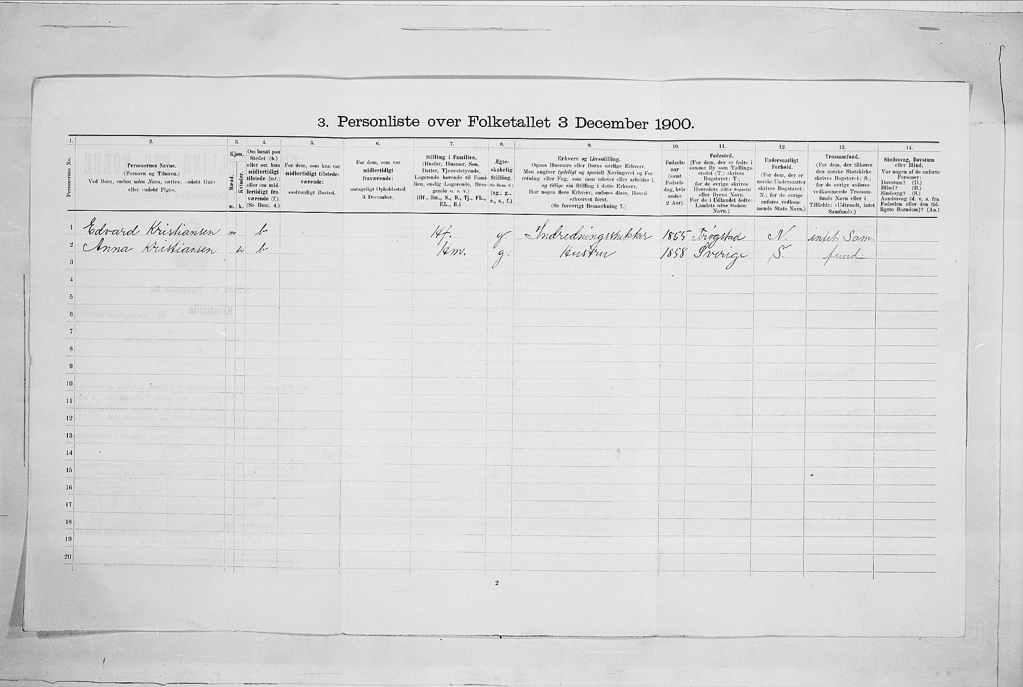 SAO, 1900 census for Kristiania, 1900, p. 107999