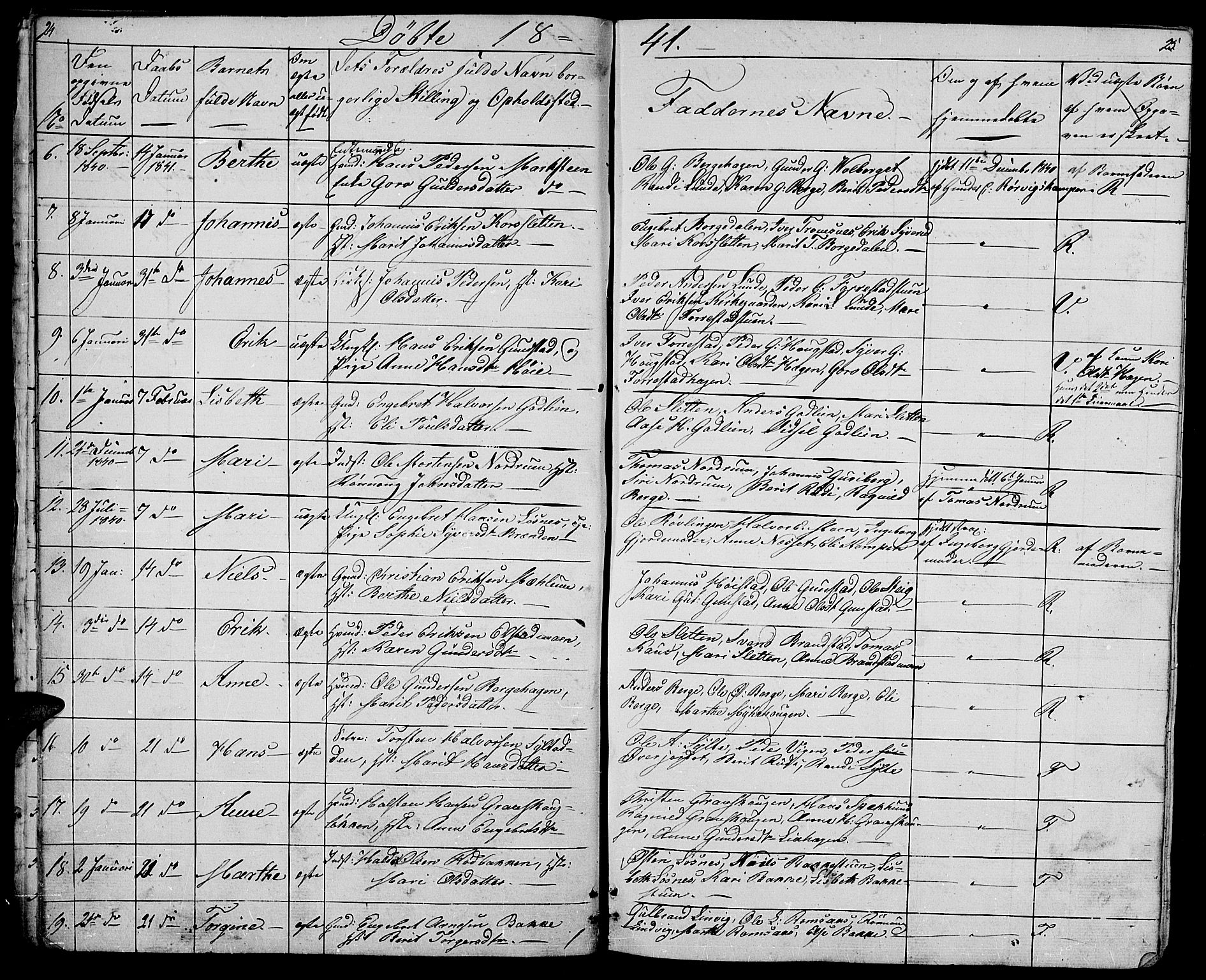 Ringebu prestekontor, SAH/PREST-082/H/Ha/Hab/L0002: Parish register (copy) no. 2, 1839-1853, p. 24-25