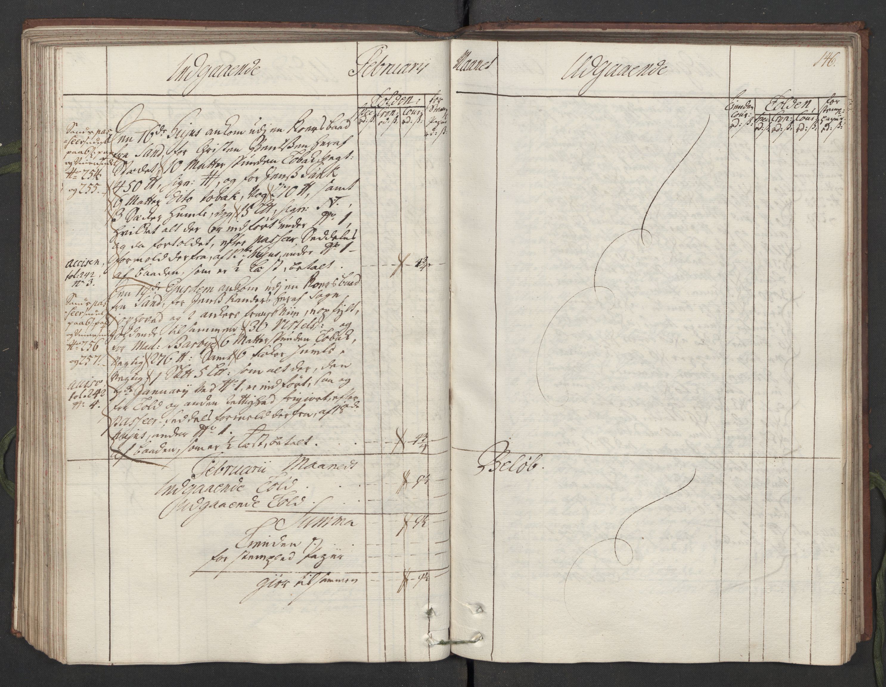 Generaltollkammeret, tollregnskaper, AV/RA-EA-5490/R05/L0014/0001: Tollregnskaper Moss, Son, Krokstad / Hovedtollbok, 1733, p. 145b-146a