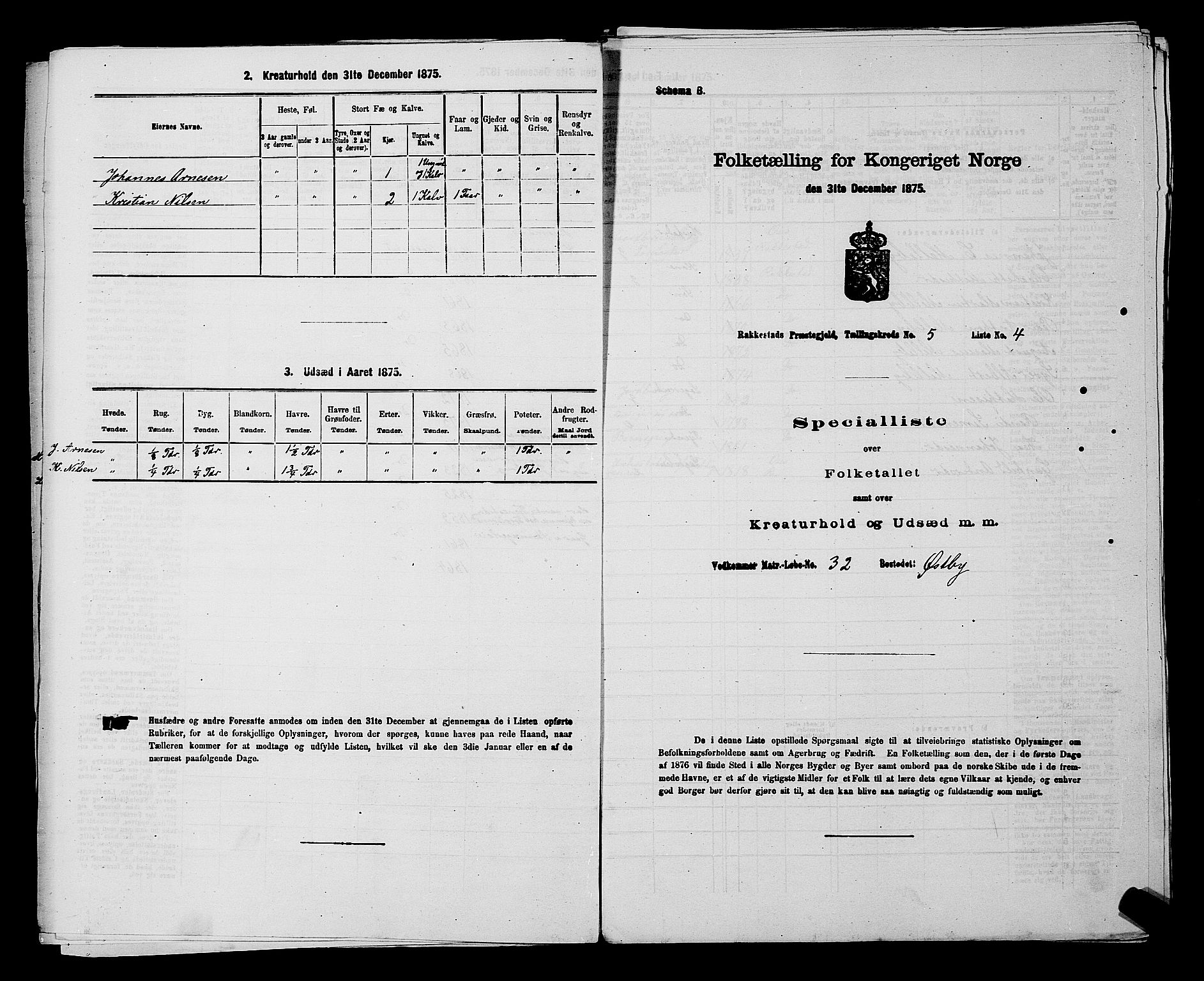 RA, 1875 census for 0128P Rakkestad, 1875, p. 611