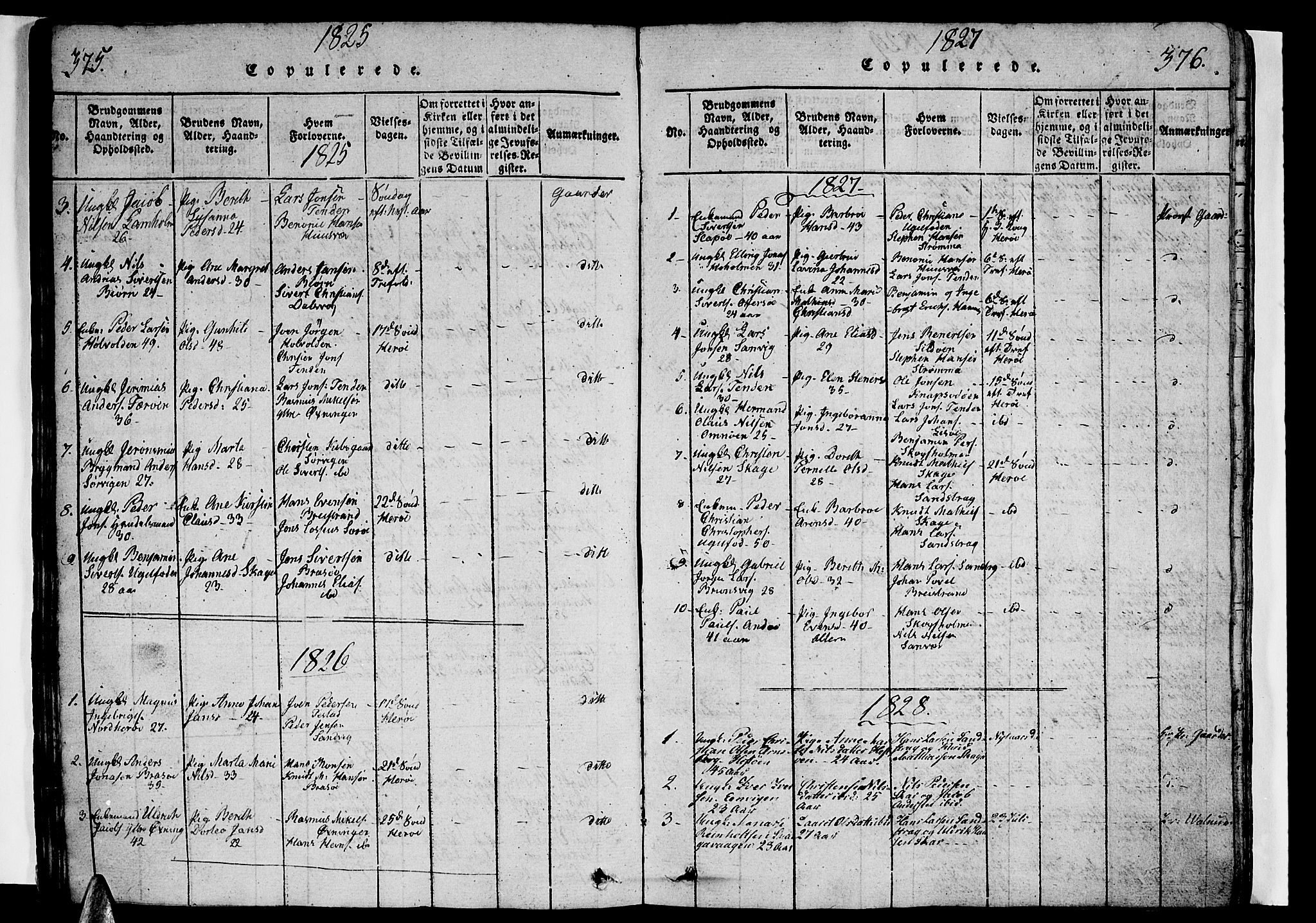 Ministerialprotokoller, klokkerbøker og fødselsregistre - Nordland, SAT/A-1459/834/L0510: Parish register (copy) no. 834C01, 1820-1847, p. 375-376