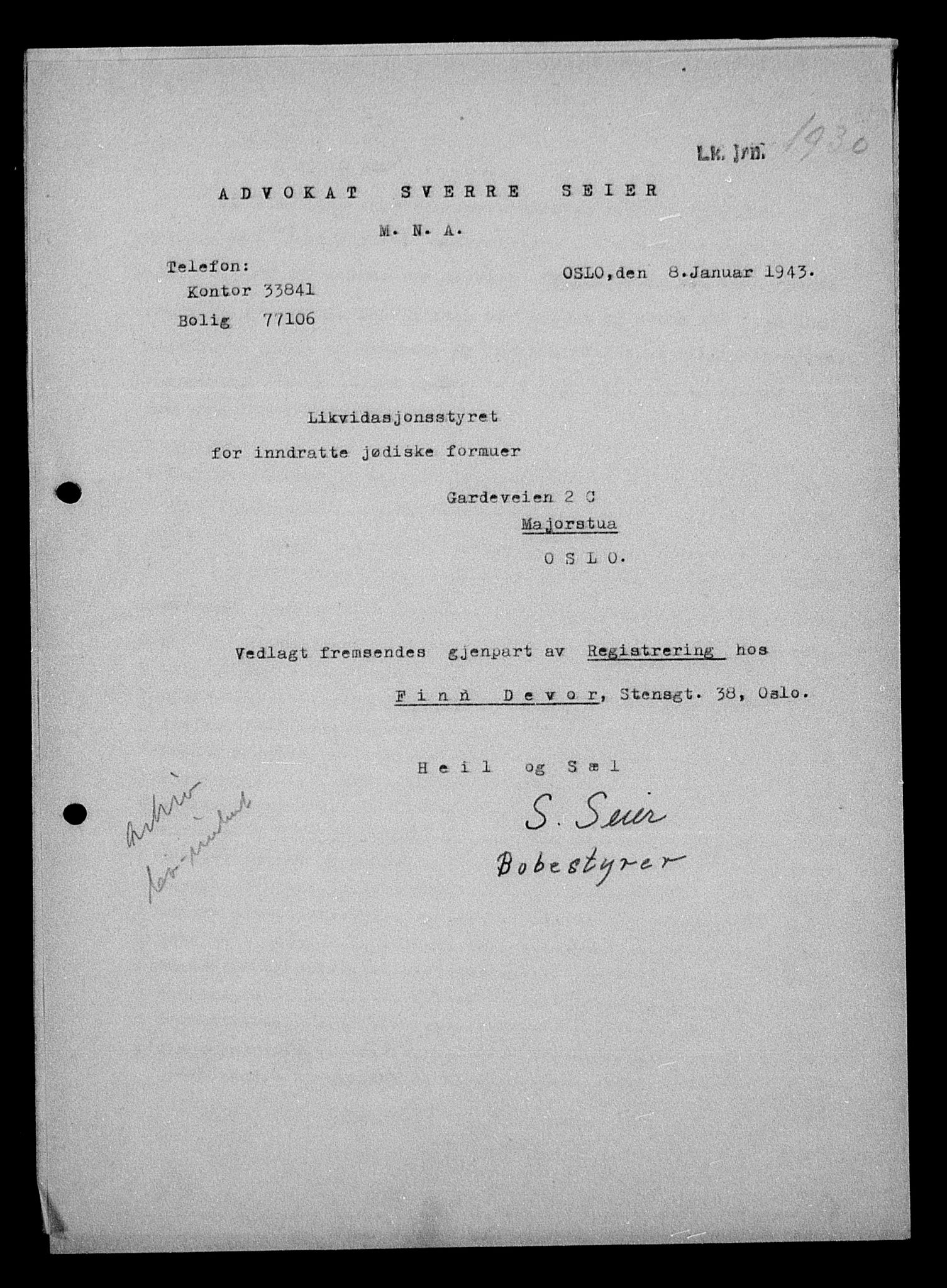 Justisdepartementet, Tilbakeføringskontoret for inndratte formuer, AV/RA-S-1564/H/Hc/Hcc/L0930: --, 1945-1947, p. 217