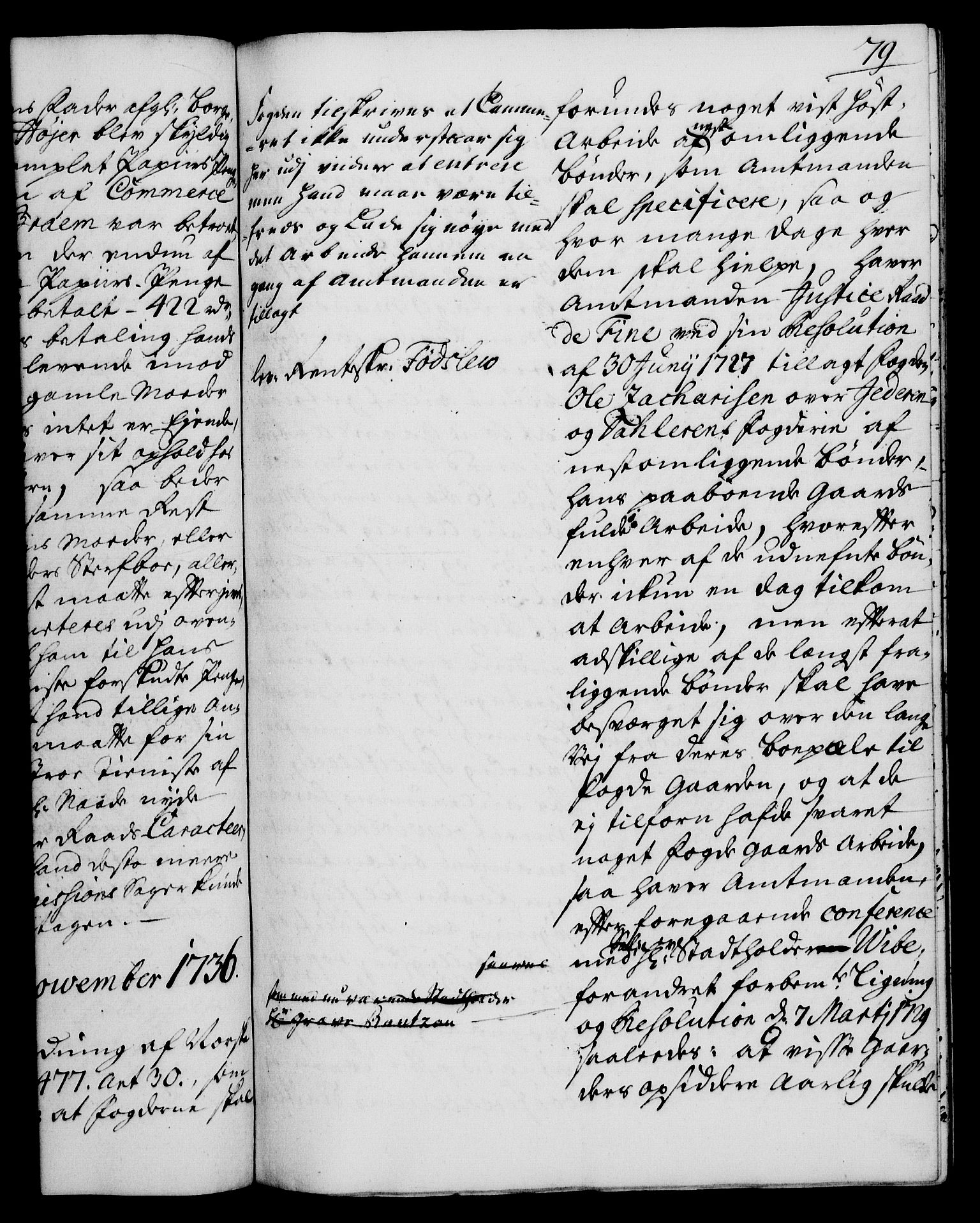 Rentekammeret, Kammerkanselliet, RA/EA-3111/G/Gh/Gha/L0019: Norsk ekstraktmemorialprotokoll (merket RK 53.64), 1736-1737, p. 79