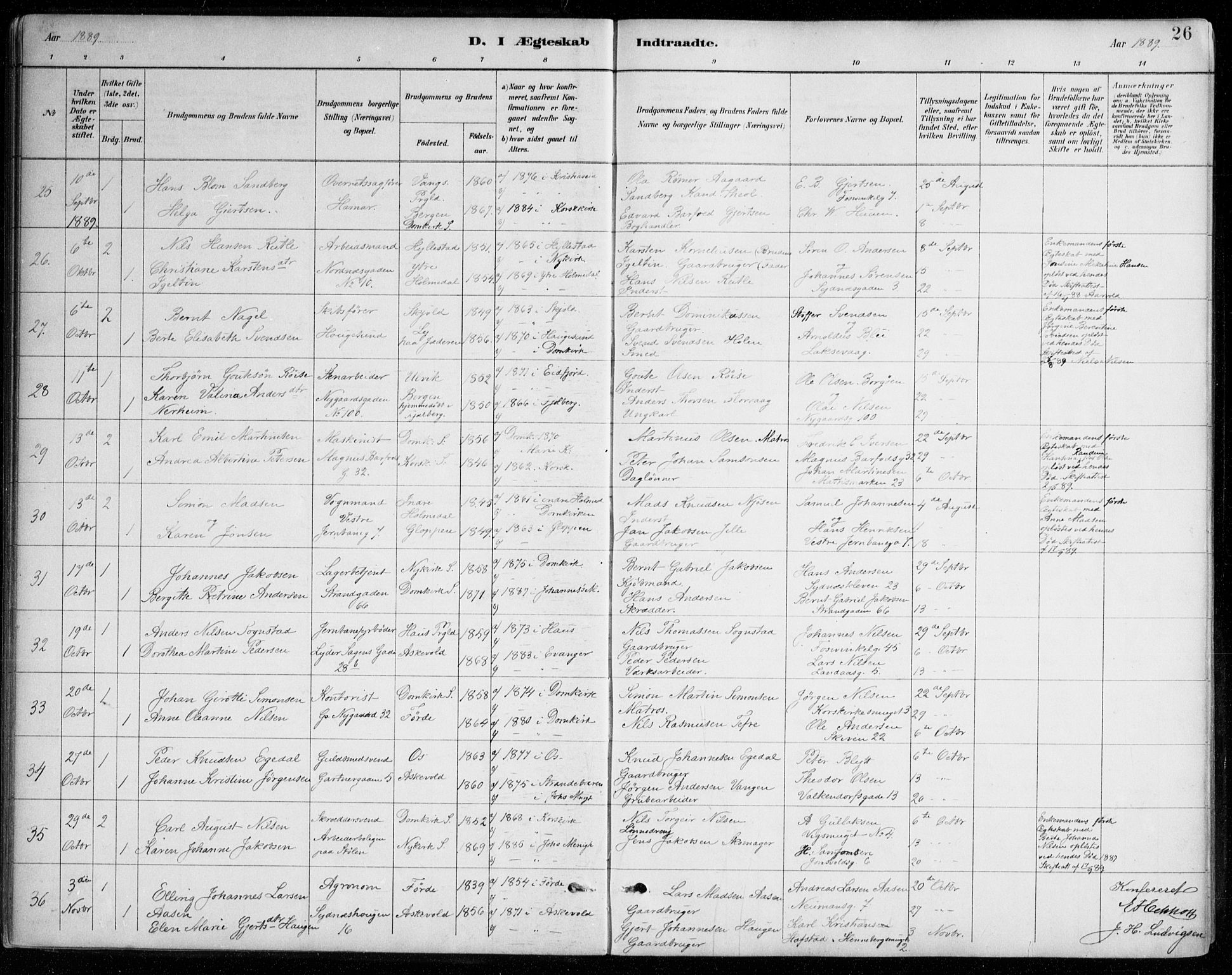 Johanneskirken sokneprestembete, SAB/A-76001/H/Haa/L0012: Parish register (official) no. D 1, 1885-1912, p. 26