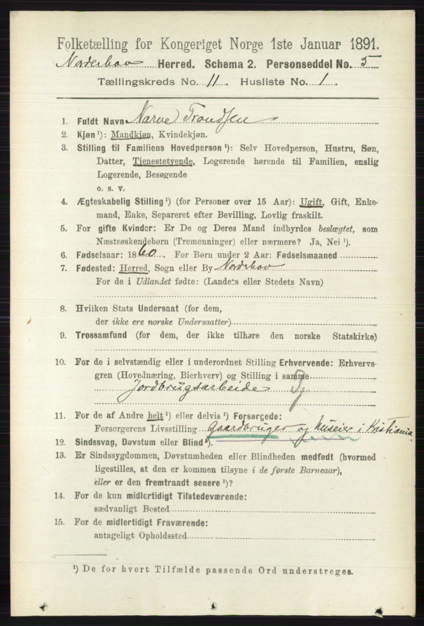 RA, 1891 census for 0613 Norderhov, 1891, p. 8066