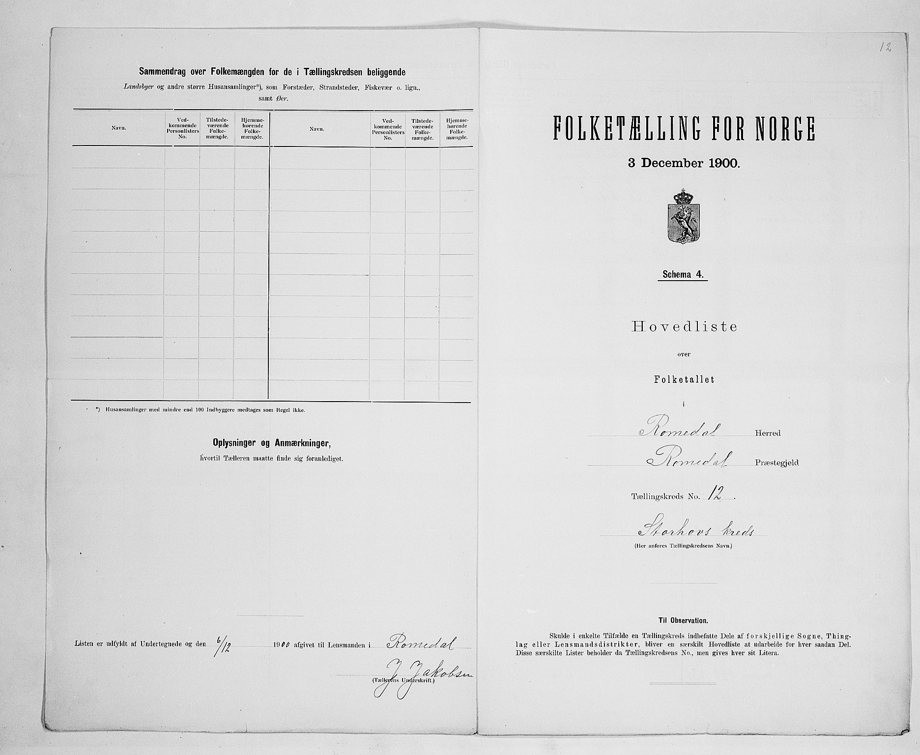 SAH, 1900 census for Romedal, 1900, p. 42