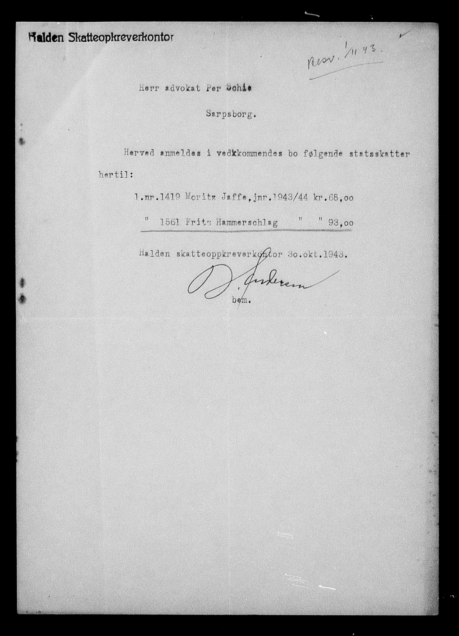 Justisdepartementet, Tilbakeføringskontoret for inndratte formuer, AV/RA-S-1564/H/Hc/Hcd/L0998: --, 1945-1947, p. 129