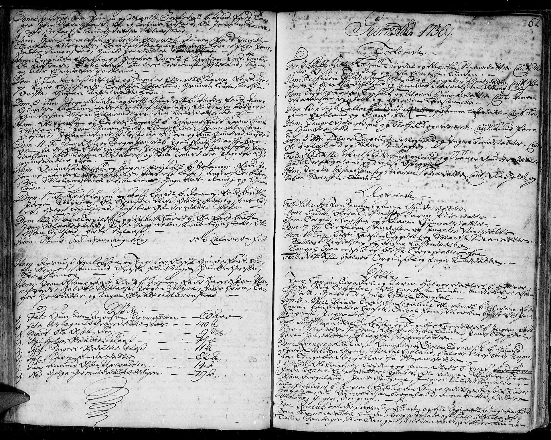 Gjerstad sokneprestkontor, AV/SAK-1111-0014/F/Fa/Faa/L0002: Parish register (official) no. A 2, 1717-1779, p. 62