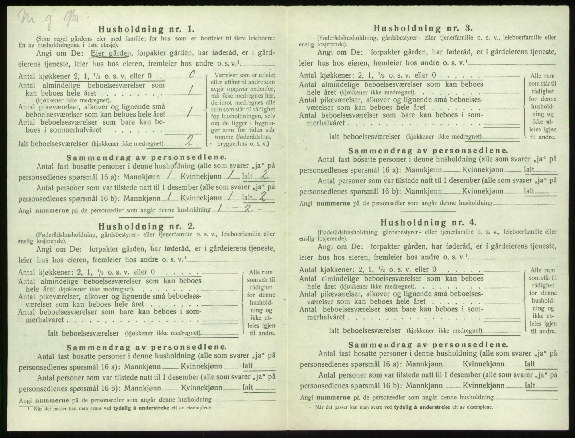 SAB, 1920 census for Vik, 1920, p. 1079