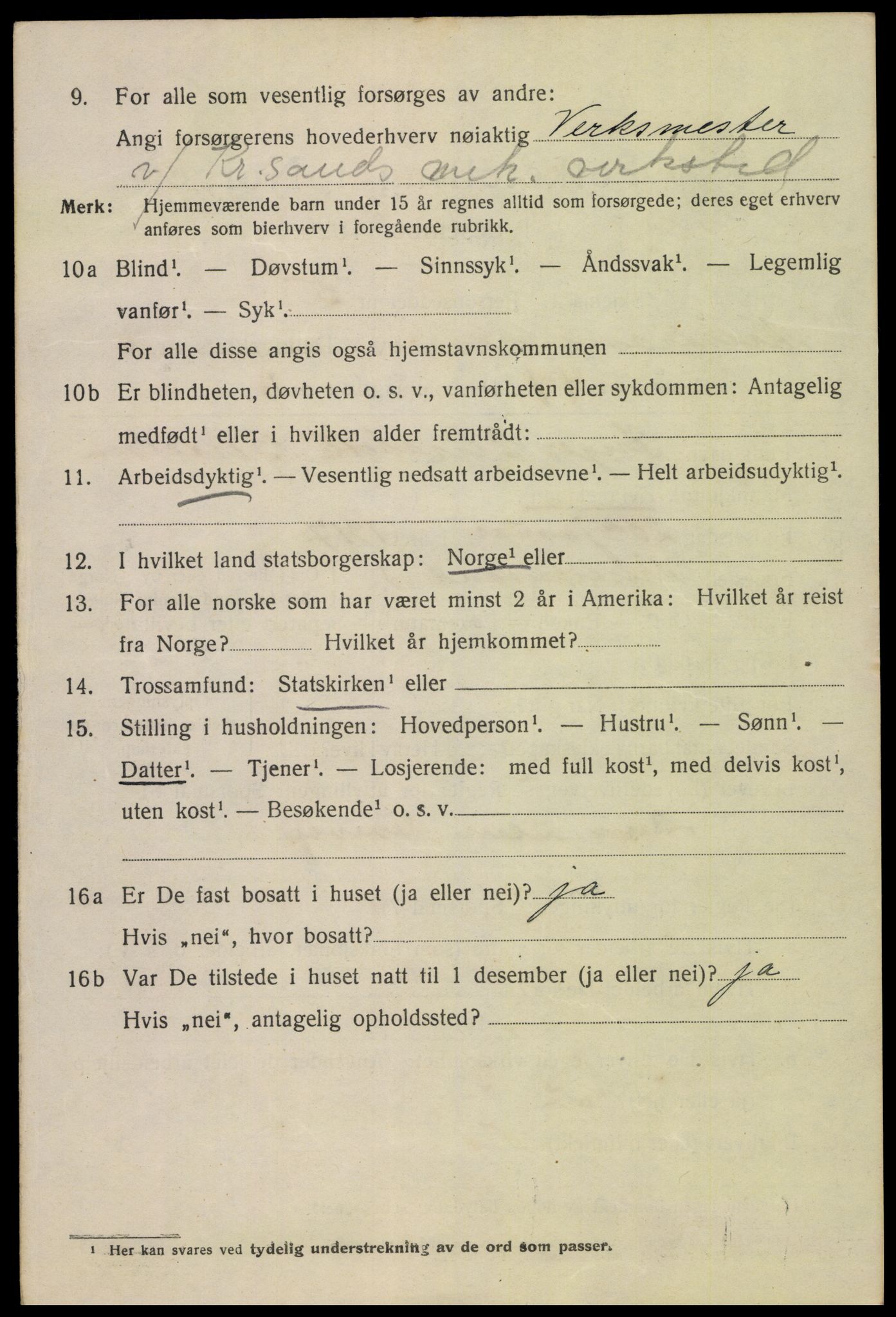 SAK, 1920 census for Kristiansand, 1920, p. 32382