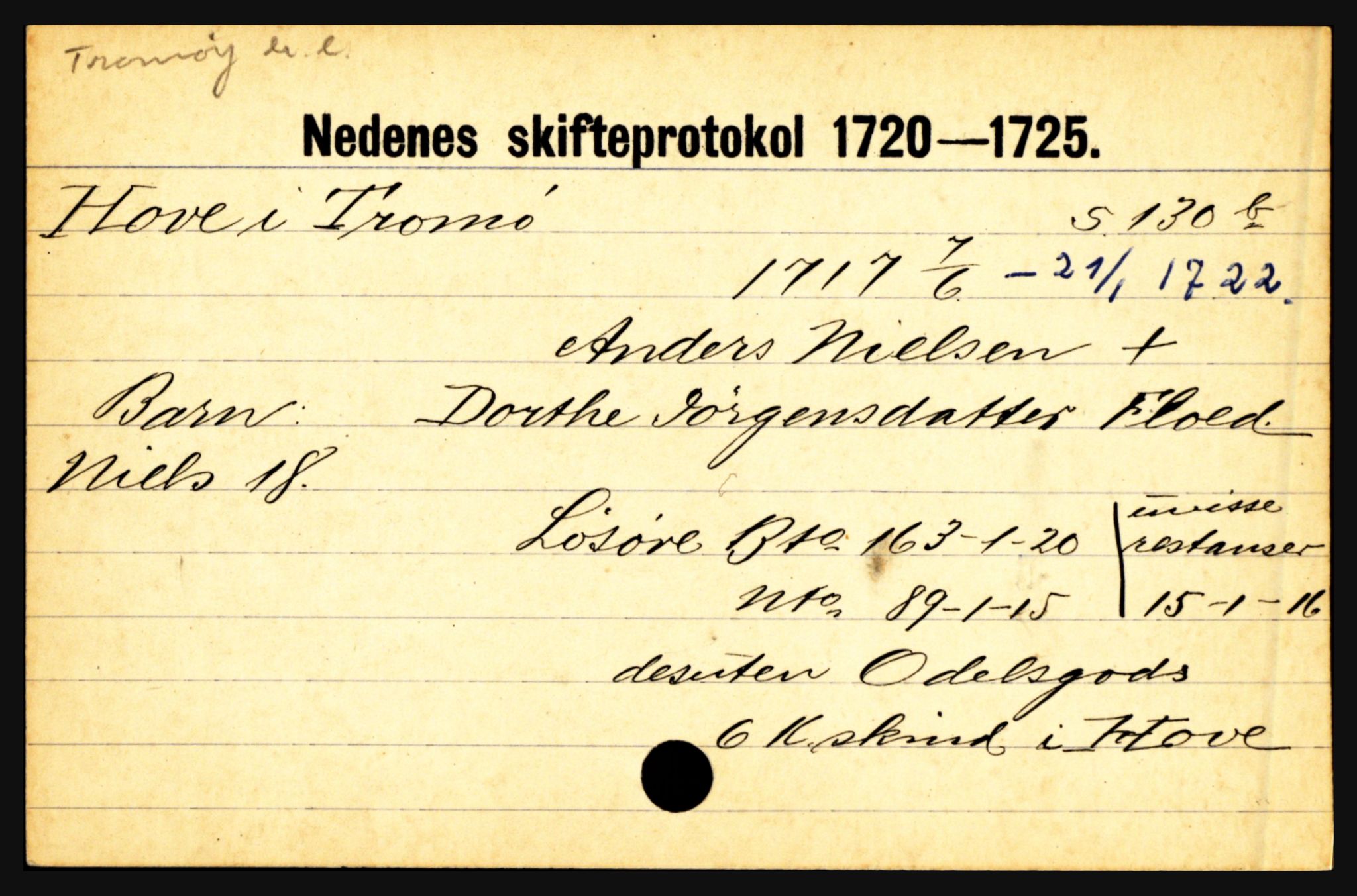 Nedenes sorenskriveri før 1824, AV/SAK-1221-0007/H, p. 13197