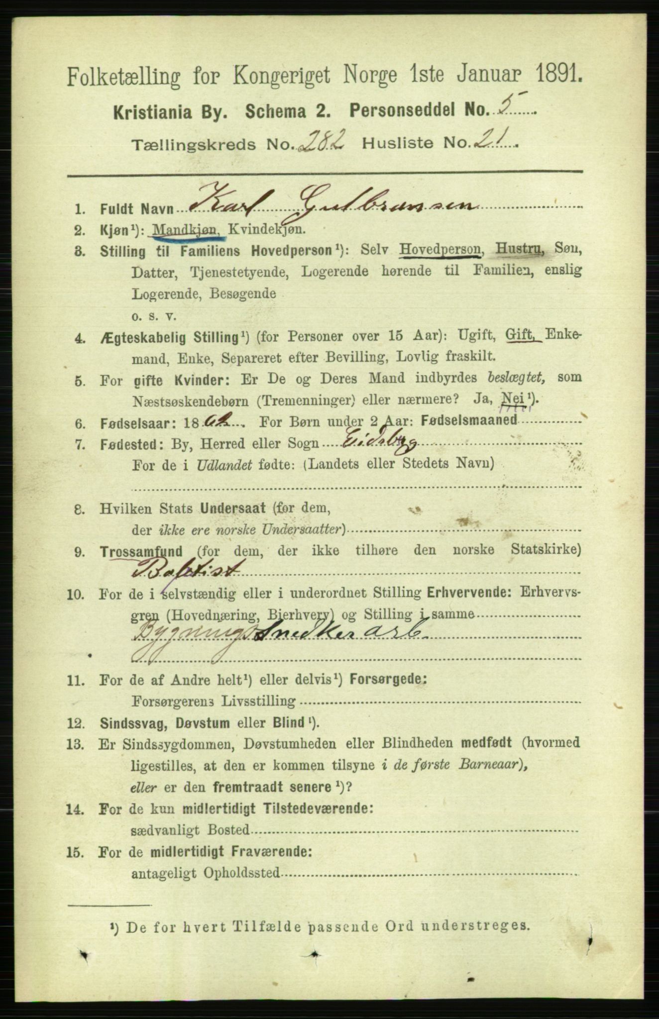 RA, 1891 census for 0301 Kristiania, 1891, p. 172304