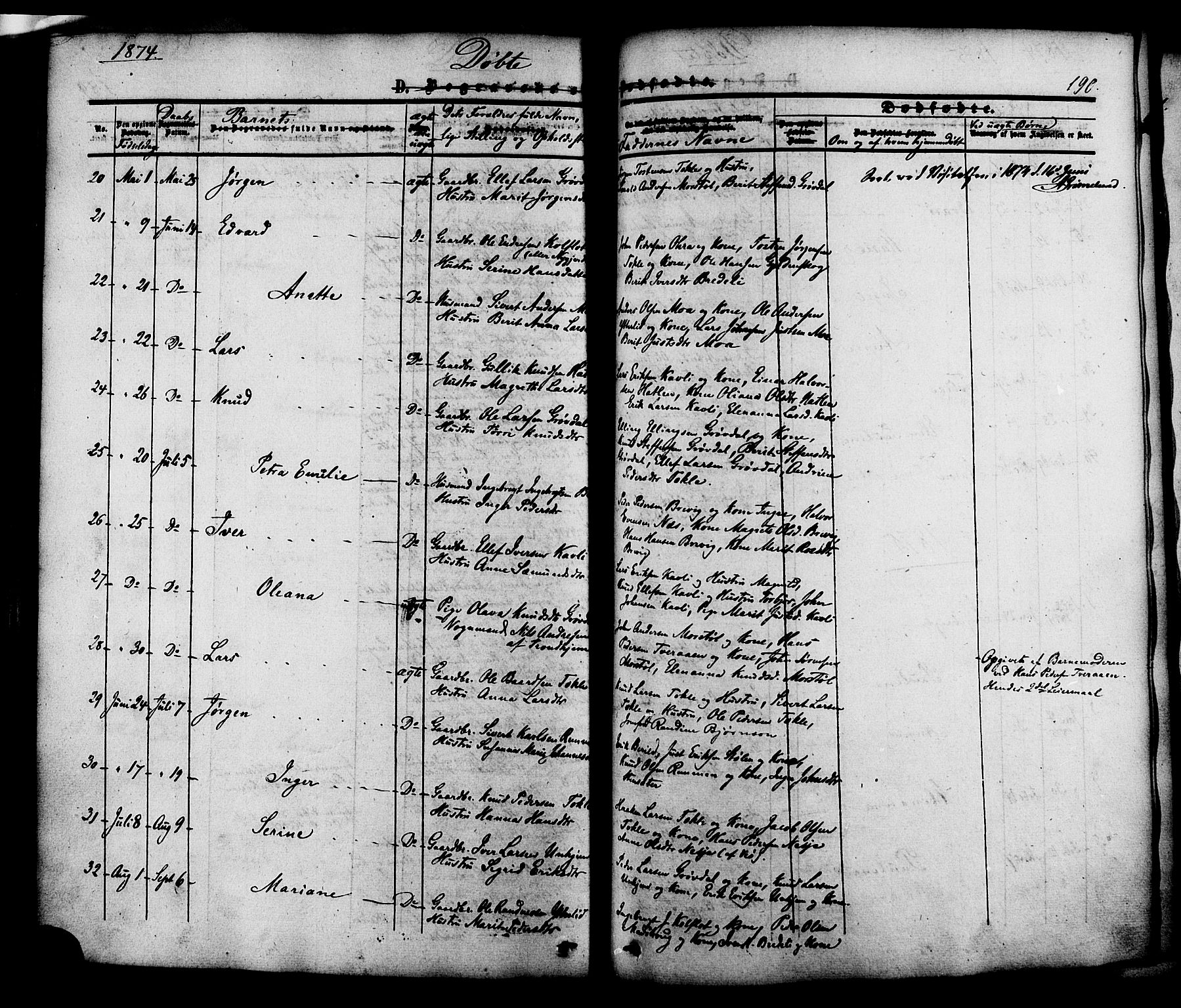 Ministerialprotokoller, klokkerbøker og fødselsregistre - Møre og Romsdal, SAT/A-1454/545/L0586: Parish register (official) no. 545A02, 1854-1877, p. 190