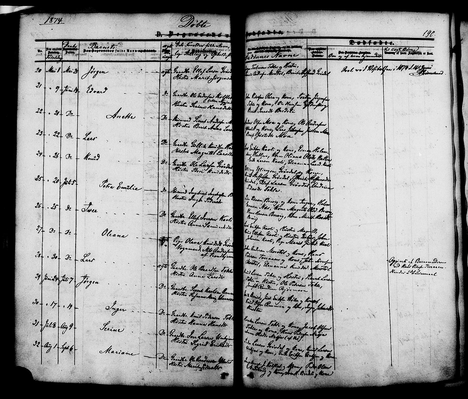 Ministerialprotokoller, klokkerbøker og fødselsregistre - Møre og Romsdal, AV/SAT-A-1454/545/L0586: Parish register (official) no. 545A02, 1854-1877, p. 190