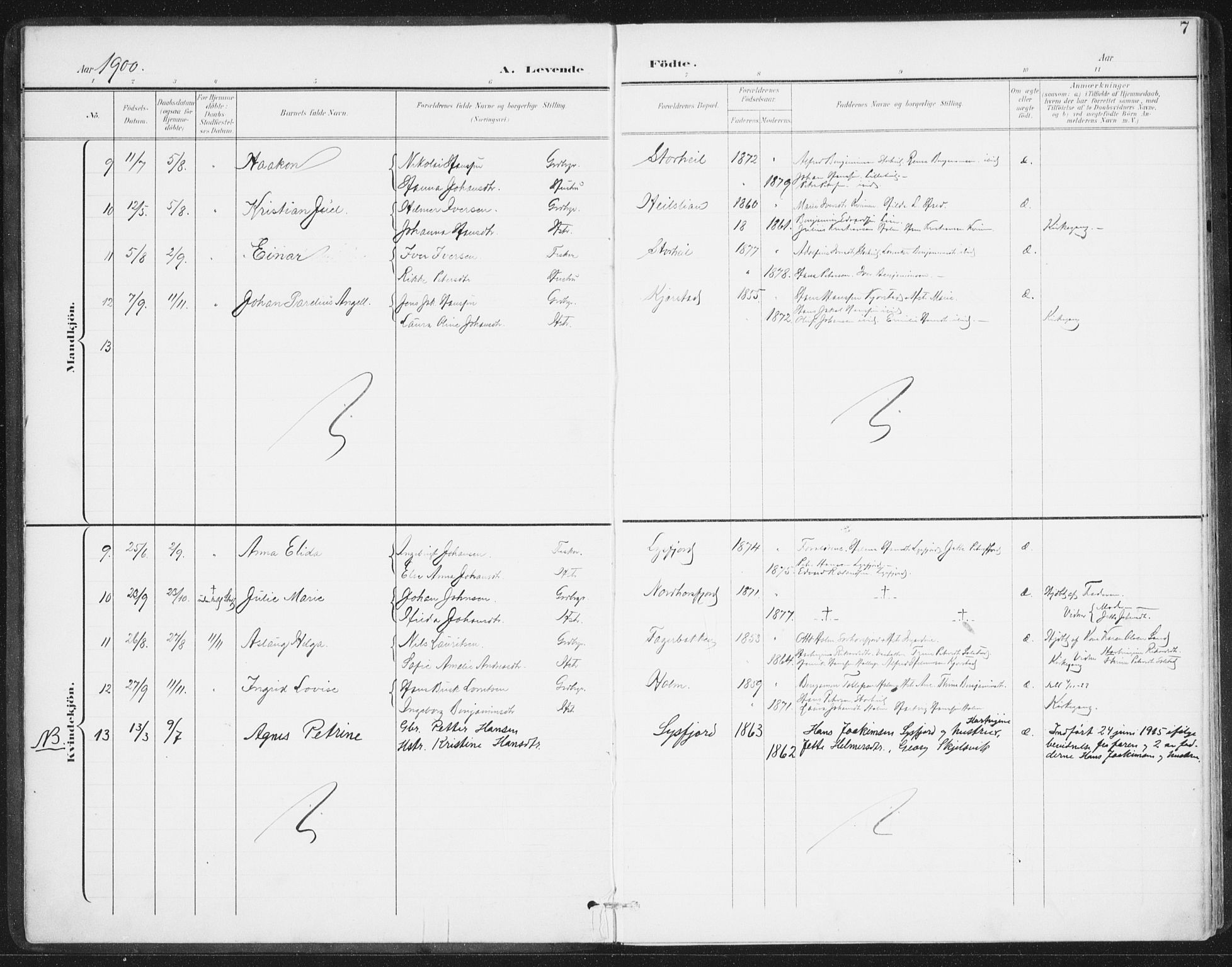 Ministerialprotokoller, klokkerbøker og fødselsregistre - Nordland, AV/SAT-A-1459/811/L0167: Parish register (official) no. 811A04, 1899-1913, p. 7