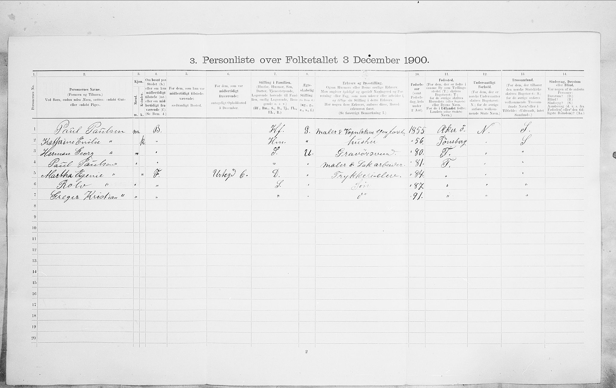 SAO, 1900 census for Kristiania, 1900, p. 92692